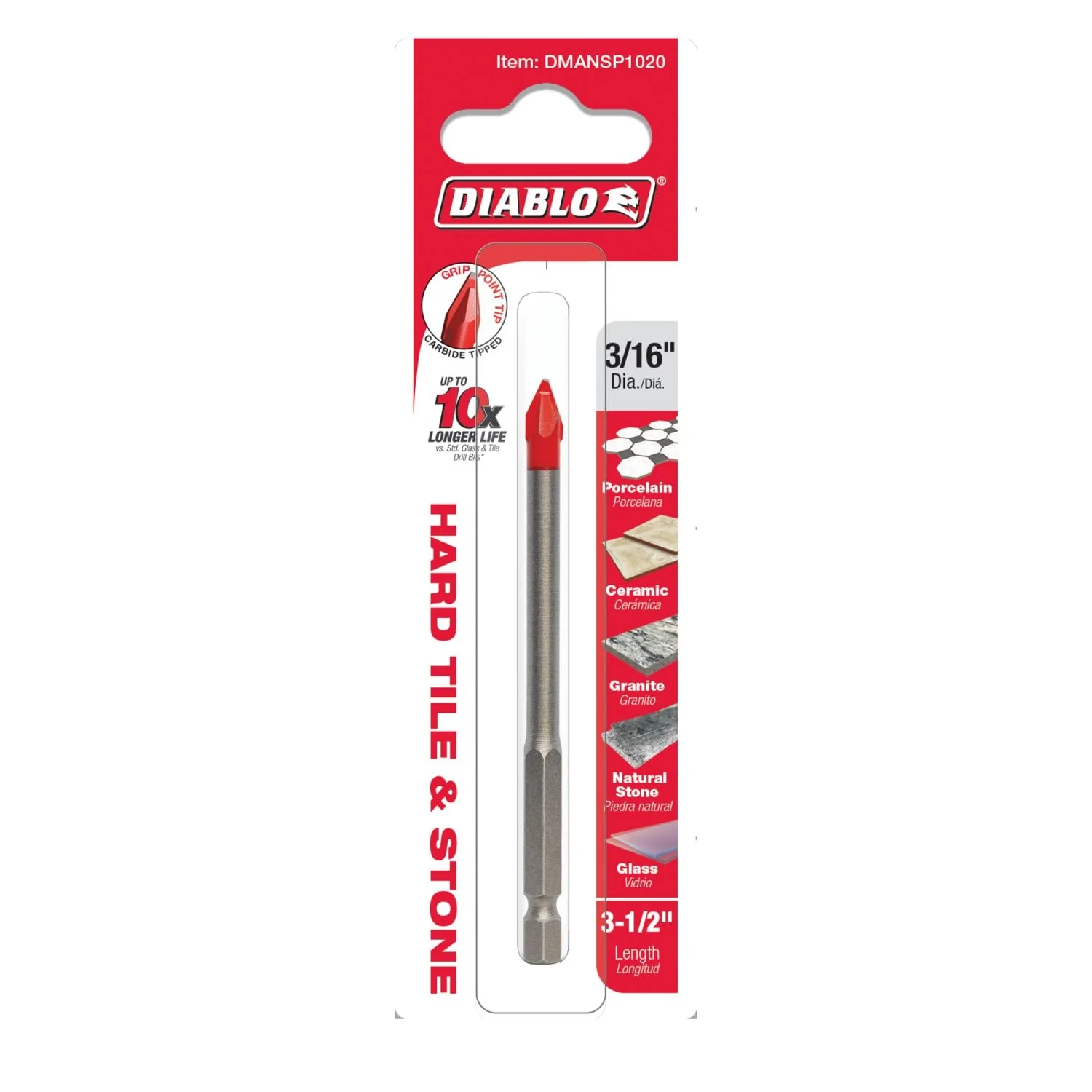 Diablo DMANSP1020 Diablo 3/16-in. Hard Tile & Stone Carbide Tipped Drill Bit - Image 2