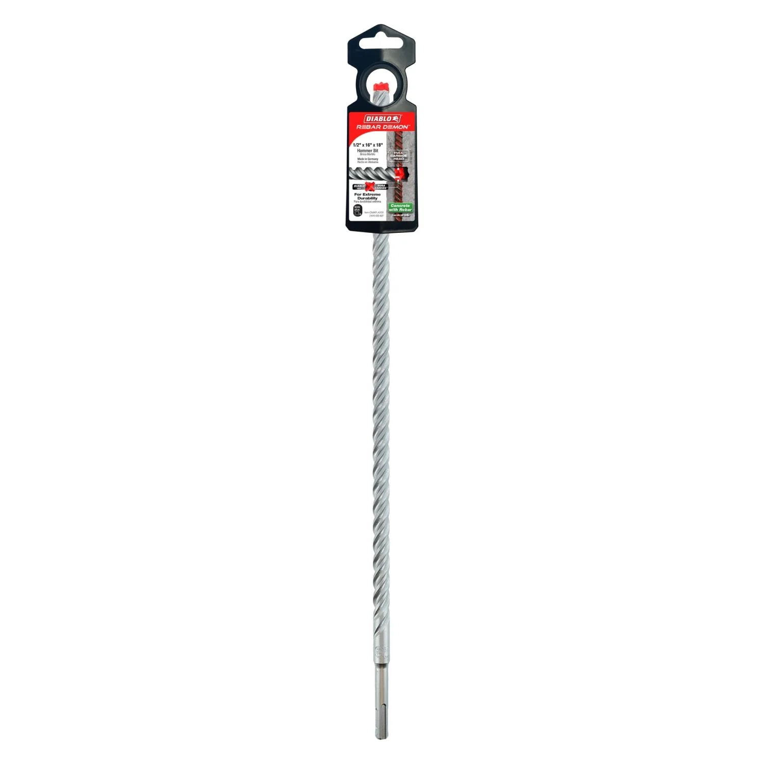 Diablo DMAPL4200 1/2-in. x 16-in. x 18-in. Rebar Demon SDS-Plus 4-Cutter Full Carbide Head Hammer Drill Bit - Image 1