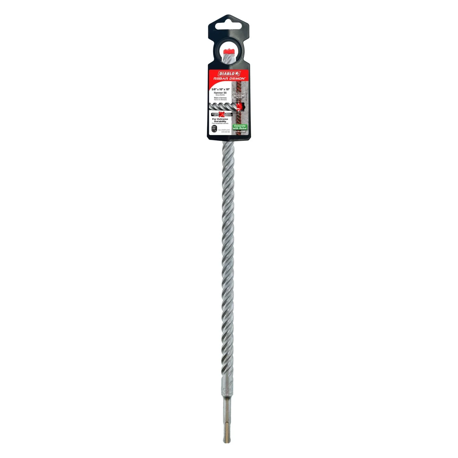 Diablo DMAPL4240 5/8-in. x 16-in. x 18-in. Rebar Demon SDS-Plus 4-Cutter Full Carbide Head Hammer Drill Bit - Image 1