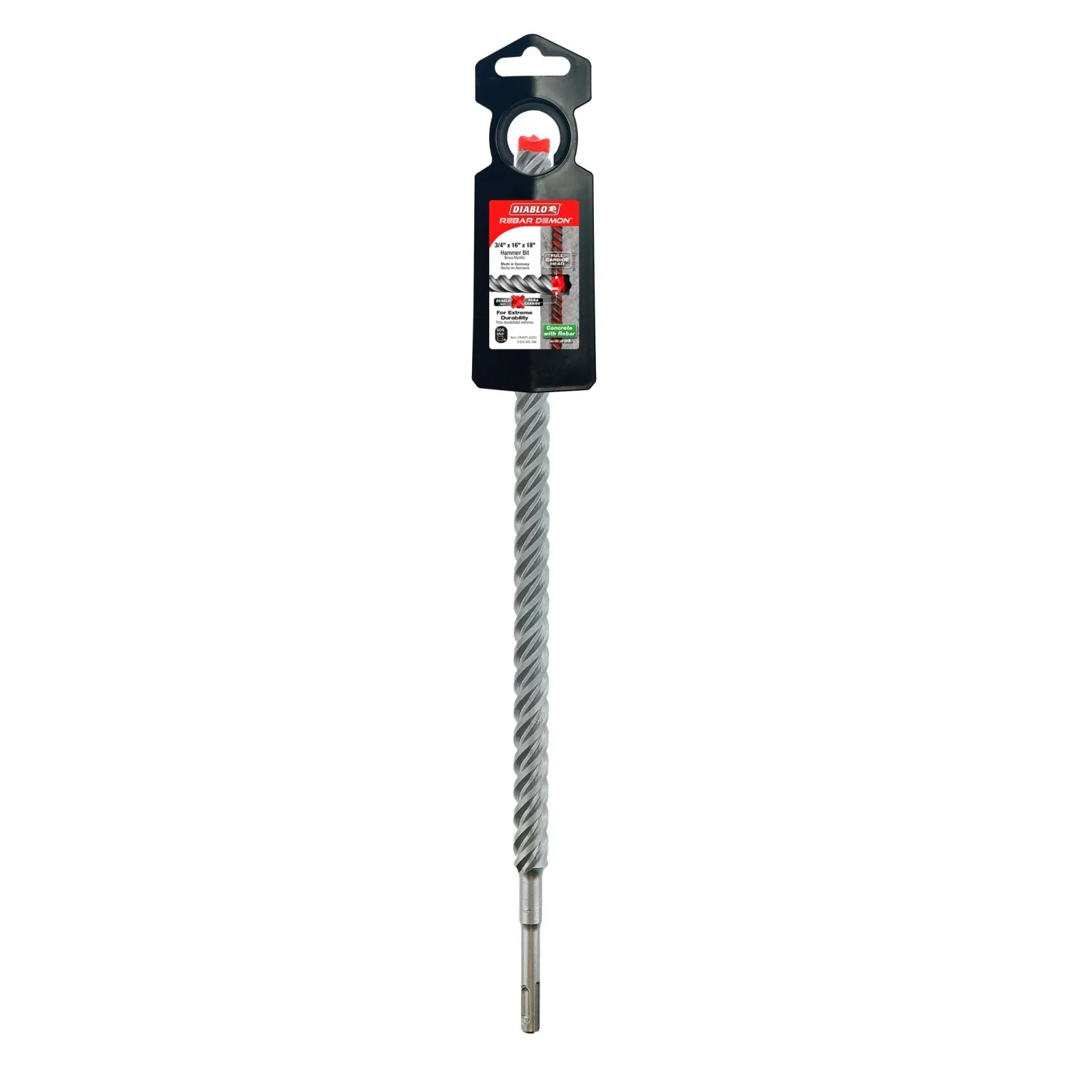 Diablo DMAPL4260 3/4-in. x 16-in. x 18-in. Rebar Demon SDS-Plus 4-Cutter Full Carbide Head Hammer Drill Bit - Image 1