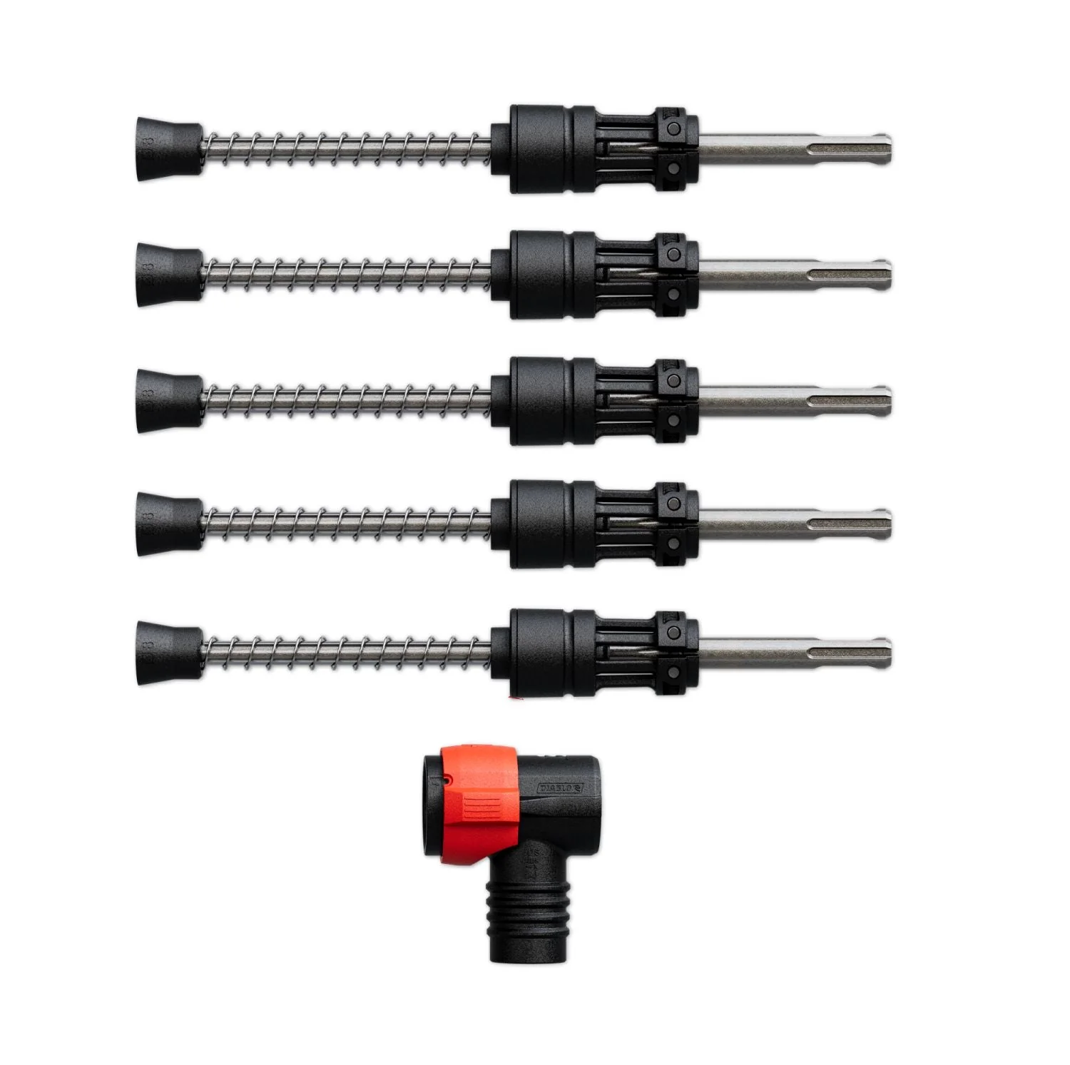 Diablo DMAPLA4400-S6 1/4-in. x 4-in. x 9-in. AMPED Rebar Demon SDS-Plus 4-Cutter Full Carbide Head Dust Extraction Hammer Drill Bit, 5-Pack - Image 1
