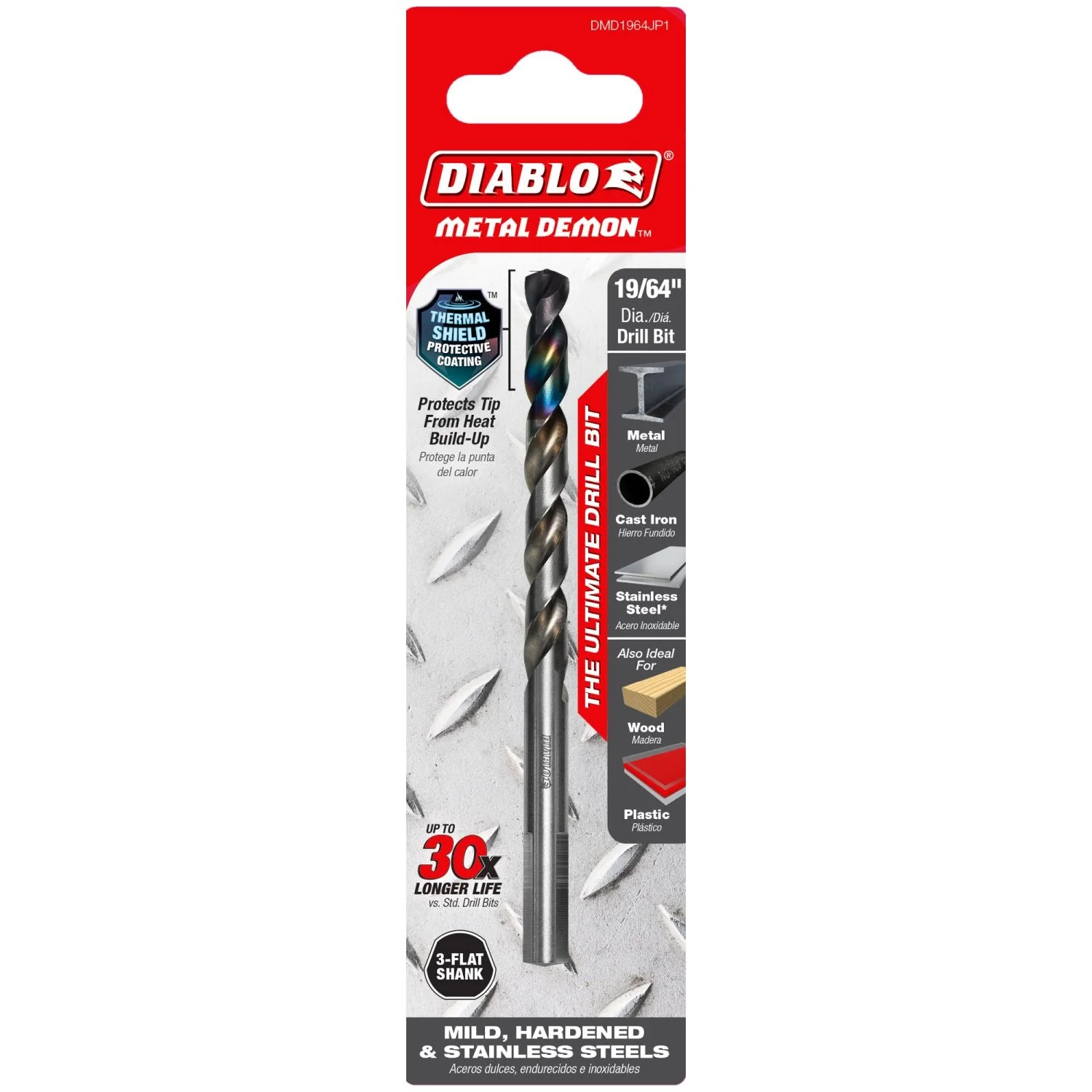Diablo DMD1964JP1 19/64-in. Metal Demon Drill Bit for Mild, Hardened and Stainless Steels - Image 2