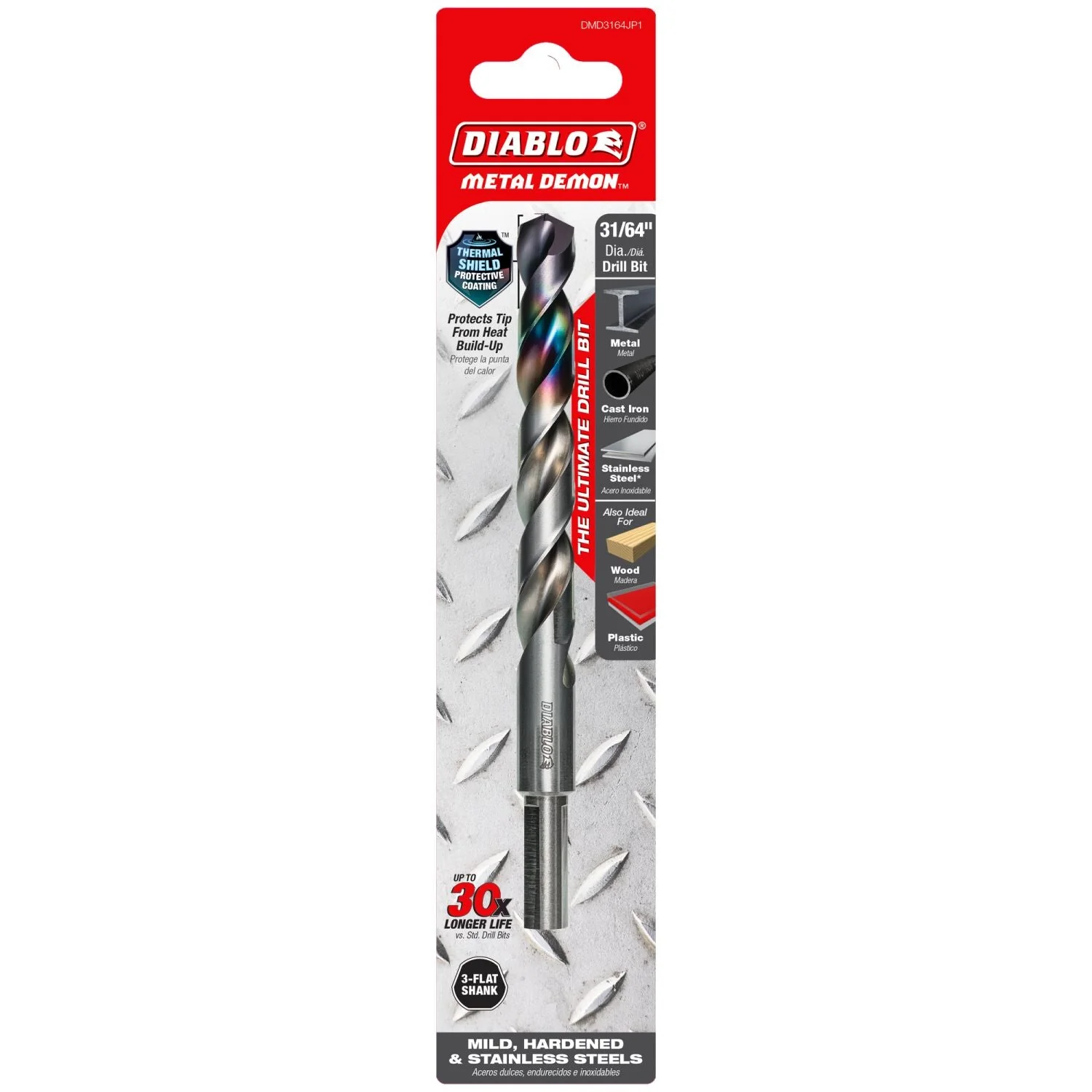 Diablo DMD3164JP1 31/64-in. Metal Demon Drill Bit for Mild, Hardened and Stainless Steels - Image 2