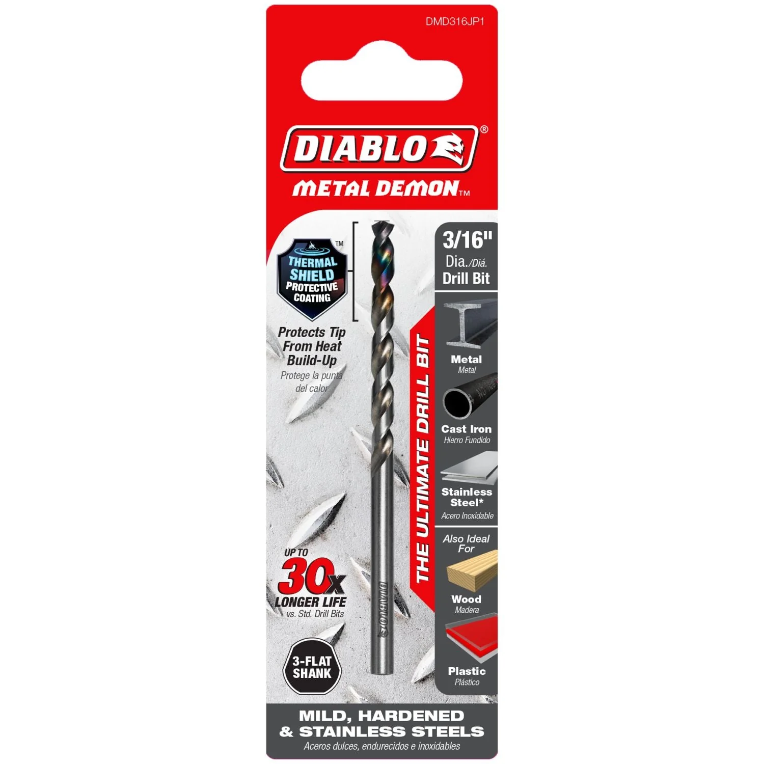 Diablo DMD316JP1 3/16-in. Metal Demon Drill Bit for Mild, Hardened and Stainless Steels - Image 2
