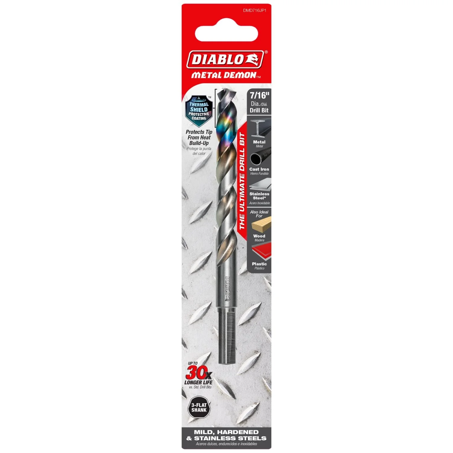 Diablo DMD716JP1 7/16-in. Metal Demon Drill Bit for Mild, Hardened and Stainless Steels - Image 2
