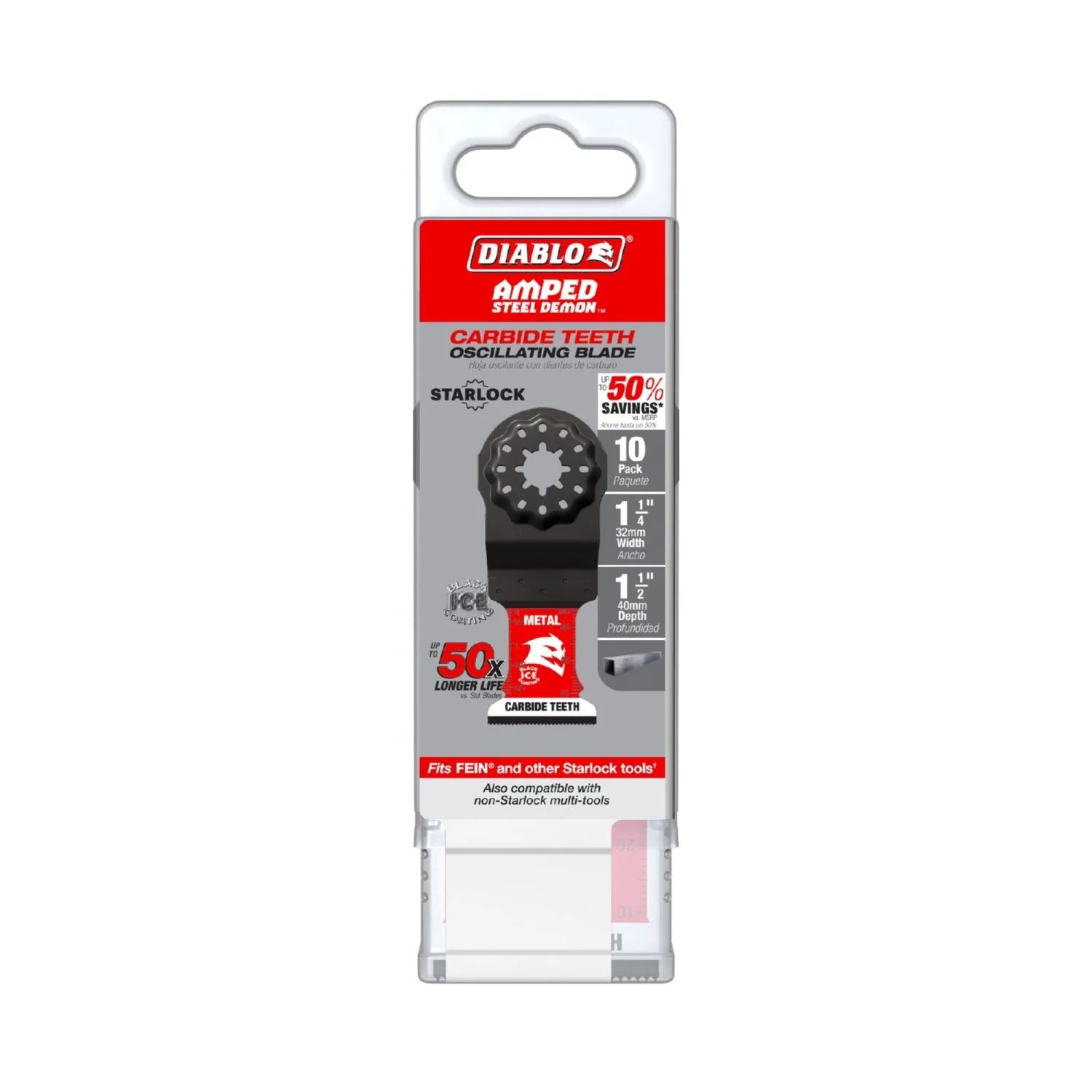 Diablo DOS125CF10 1-1/4 in. Starlock Carbide Oscillating Blade for Metal (10-Pack) - Image 2