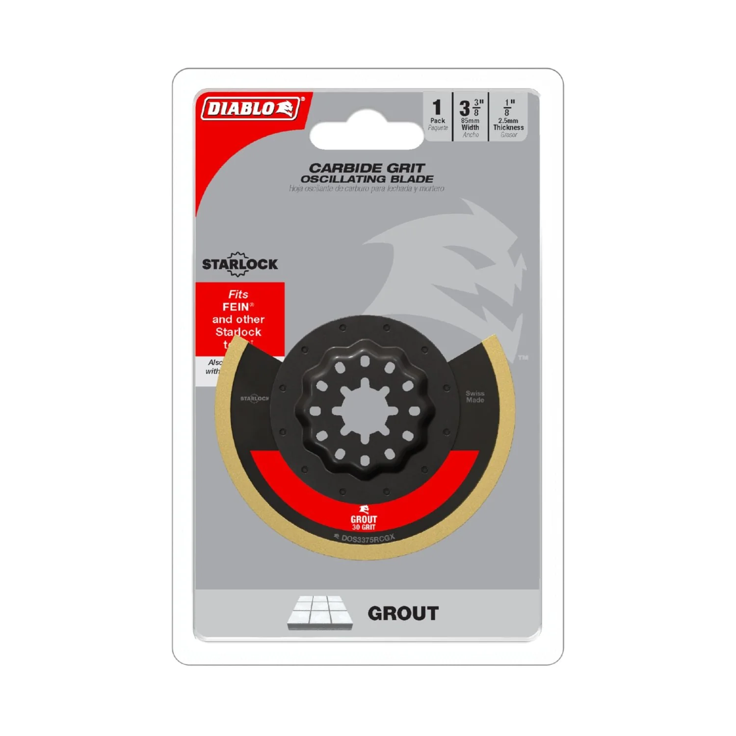 Diablo DOS3375RCGX 3-3/8 in. Starlock Carbide Grit Oscillating Blade for Grout - Image 2
