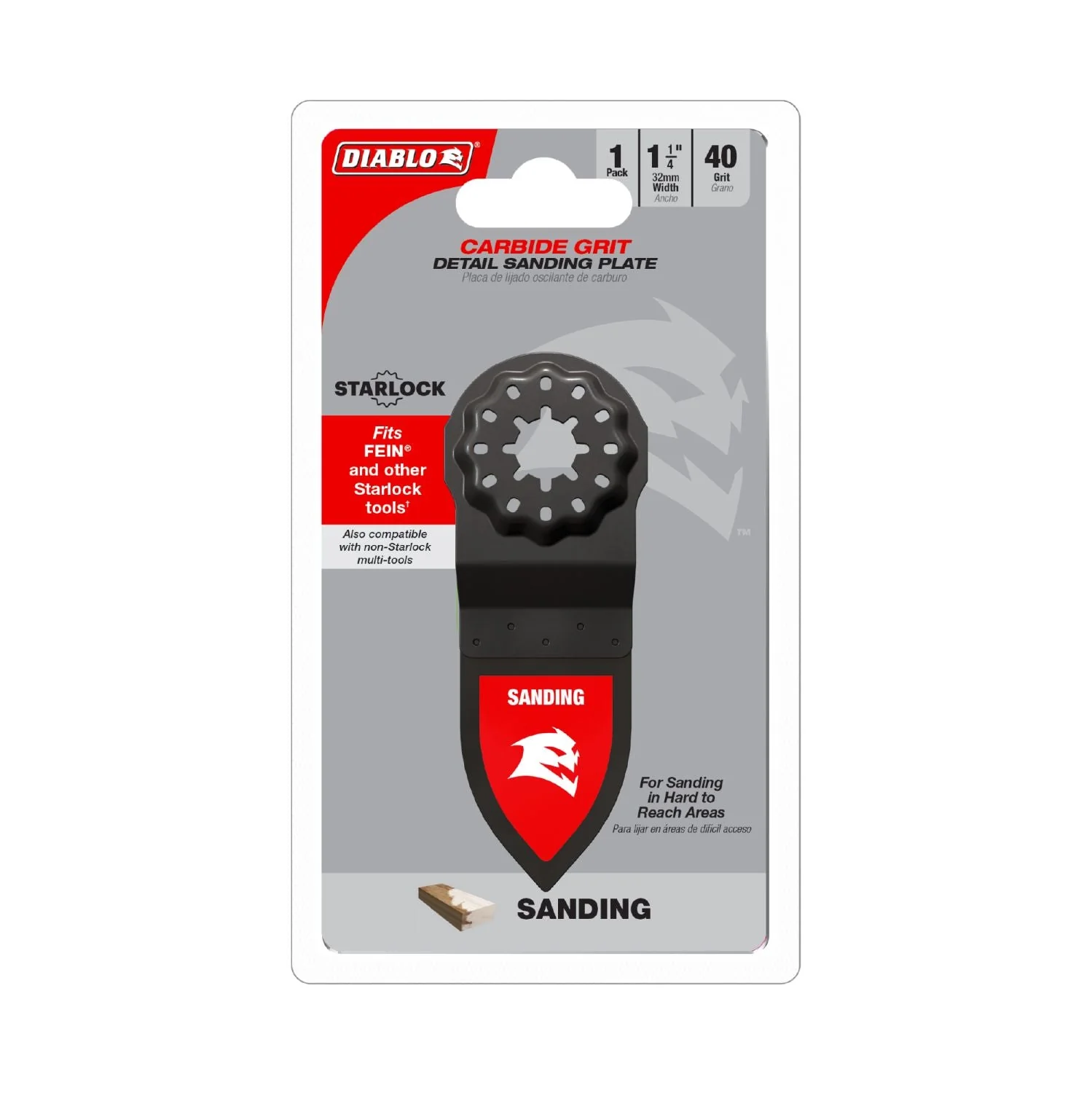Diablo DOS40CGSF 1-1/4 in. 40-Grit Starlock Carbide Grit Oscillating Detail Sanding Plate - Image 2