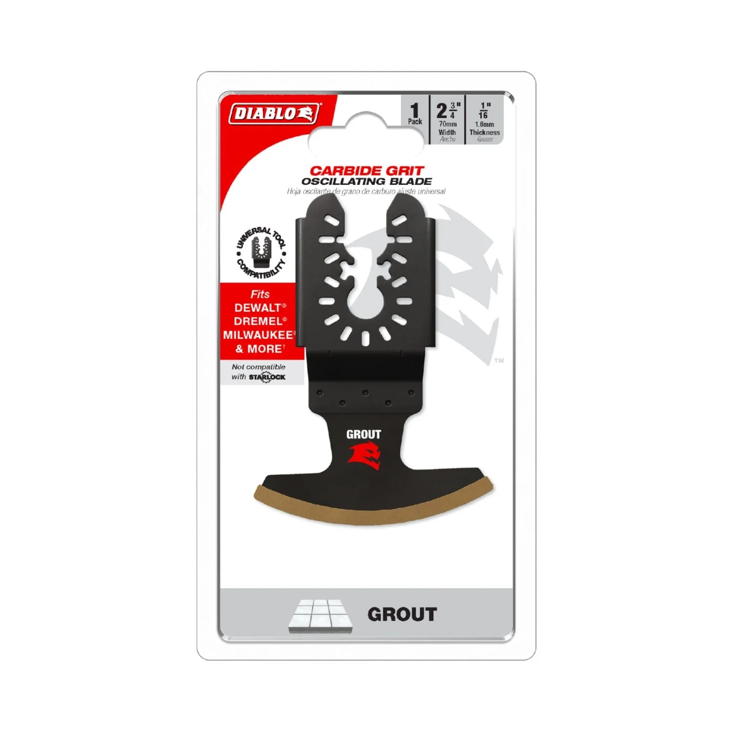 Diablo DOU16CGX 2-3/4 in. Universal Carbide Grit Oscillating Blade for Grout - Image 2