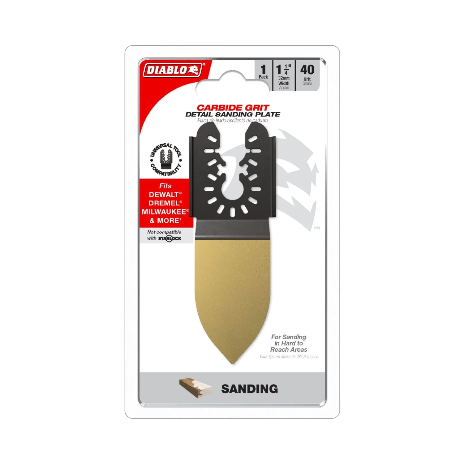 Diablo DOU40CGSF 1-1/4 in. 40-Grit Universal Carbide Grit Oscillating Detail Sanding Plate - Image 2