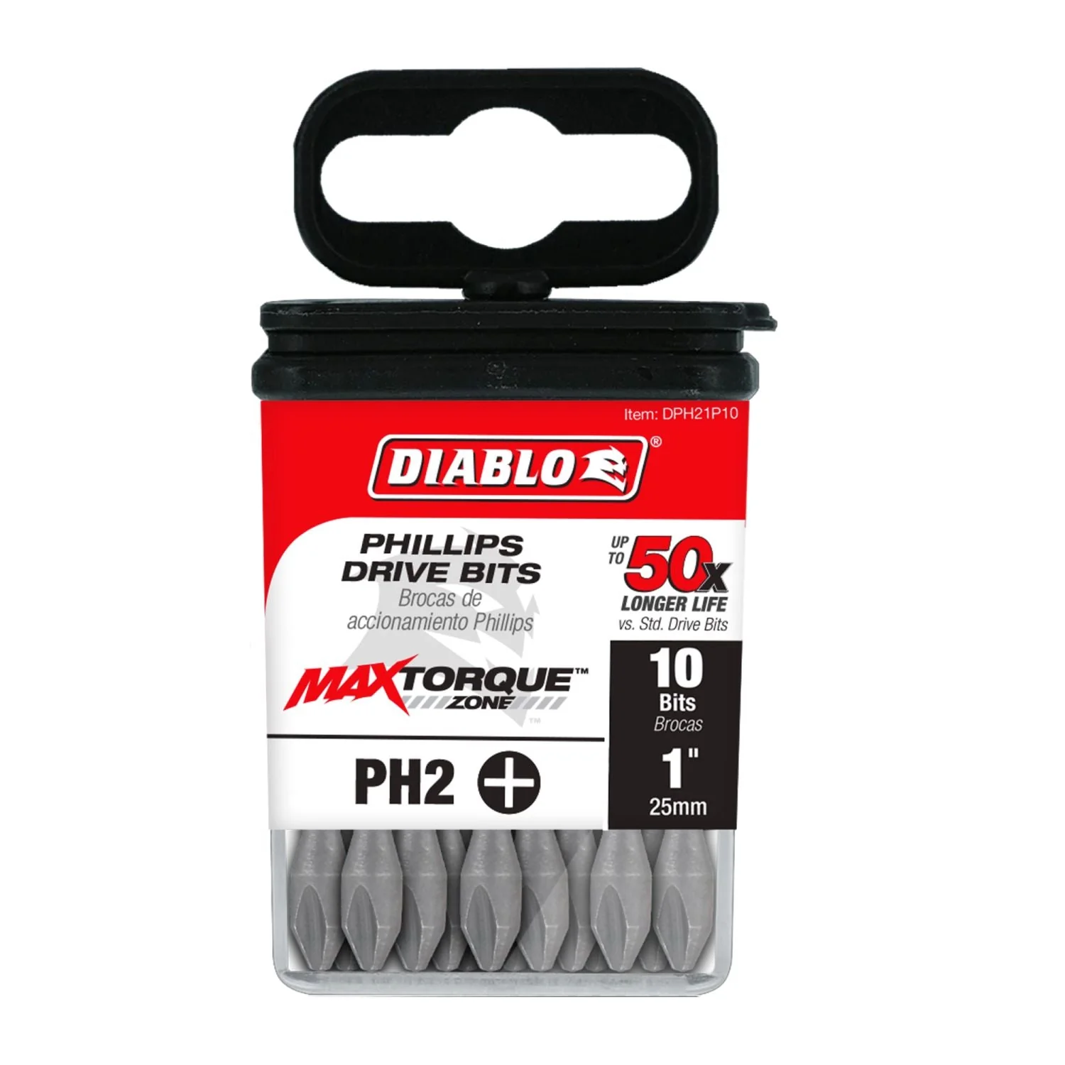 Diablo DPH21P10 1 in. #2 Phillips Drive Bit (10-Pack) - Image 2