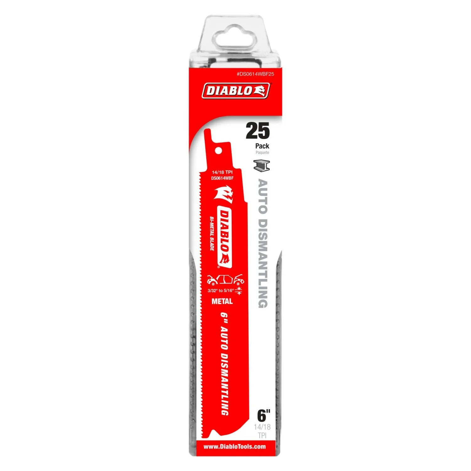 Diablo DS0614WBF25 6 in. Bi-Metal Recip Blade for Auto Dismantling (25-Pack) - Image 2