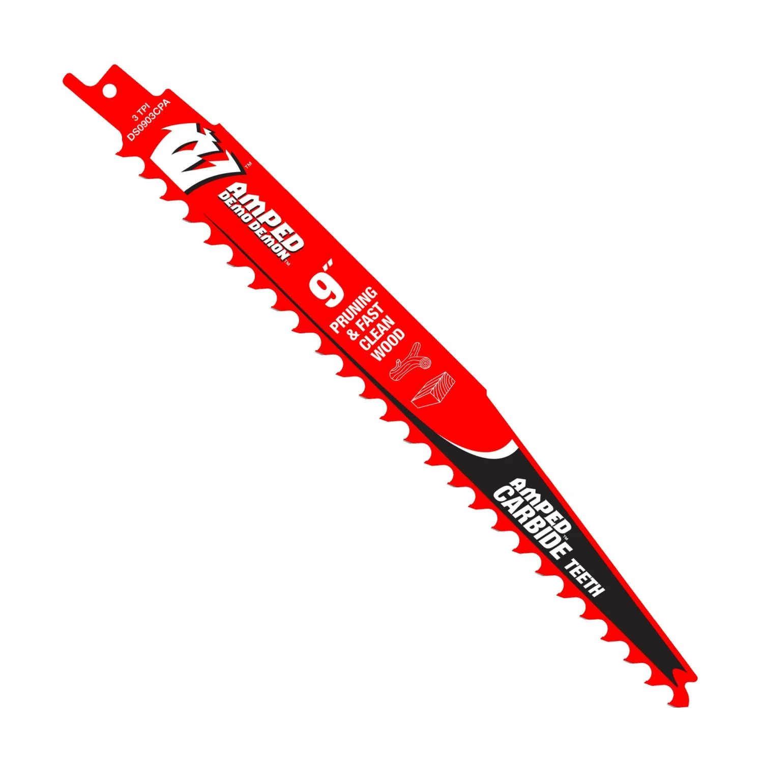 Diablo DS0903CPA3 AMPED Demo Demon 9 in. 3 TPI Carbide Teeth Reciprocating Saw Blade for Pruning and Clean Wood (3-Pack)