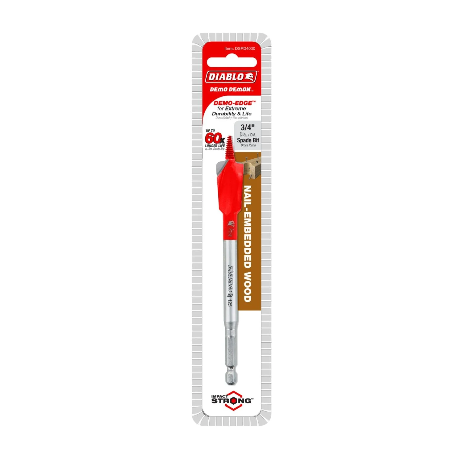 Diablo DSPD4030 3/4 in. x 6 in. Demo Demon Spade Bit for Nail-Embedded Wood - Image 2