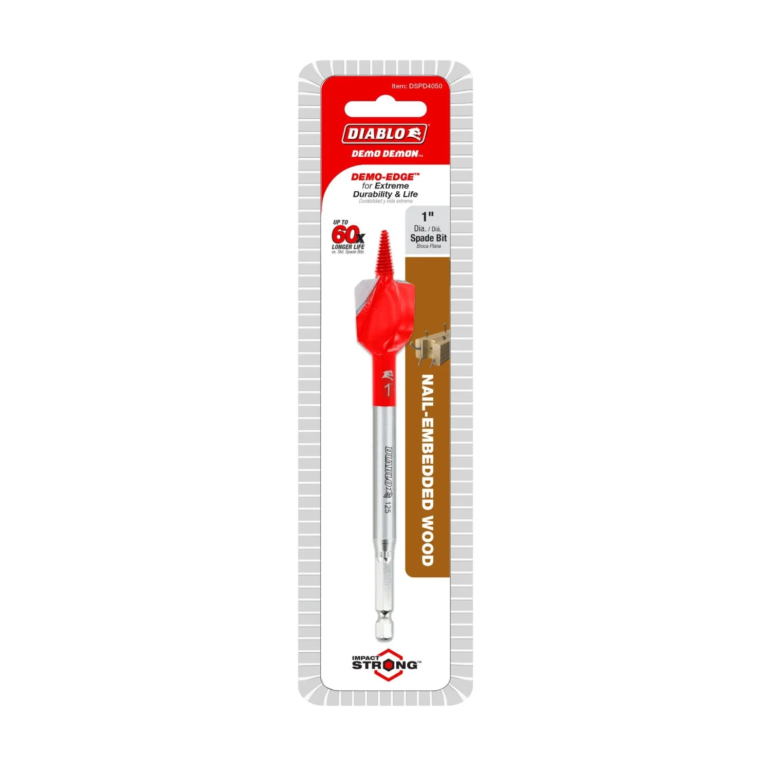 Diablo DSPD4050 1 in. x 6 in. Demo Demon Spade Bit for Nail-Embedded Wood - Image 2