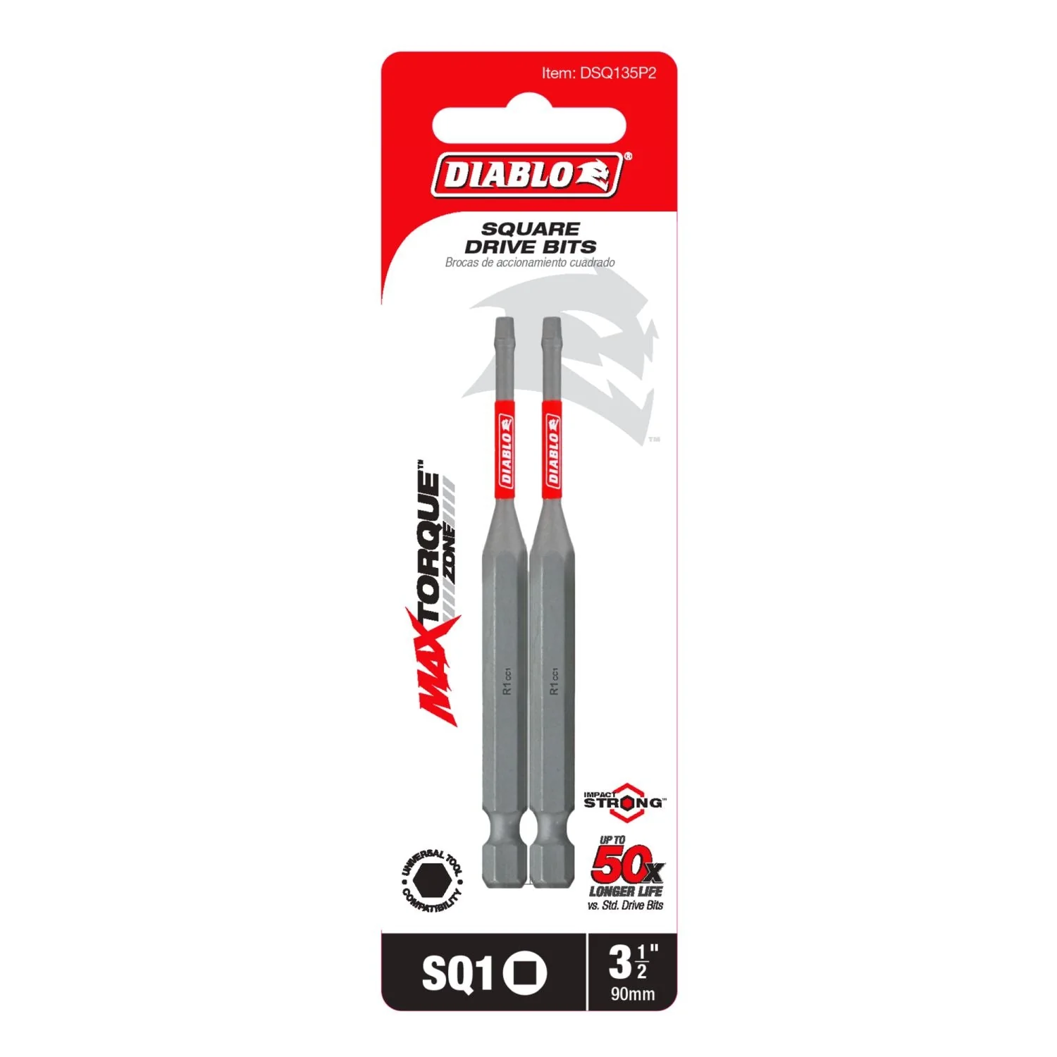 Diablo DSQ135P2 3-1/2 in. SQ1 Square Drive Bit (2-Pack) - Image 2