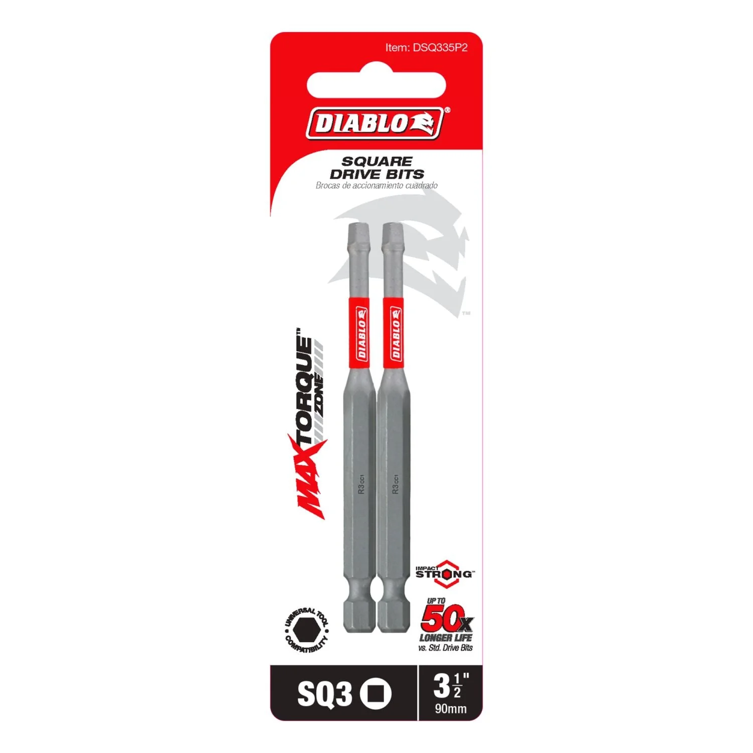 Diablo DSQ335P2 3-1/2 in. SQ3 Square Drive Bit (2-Pack) - Image 2
