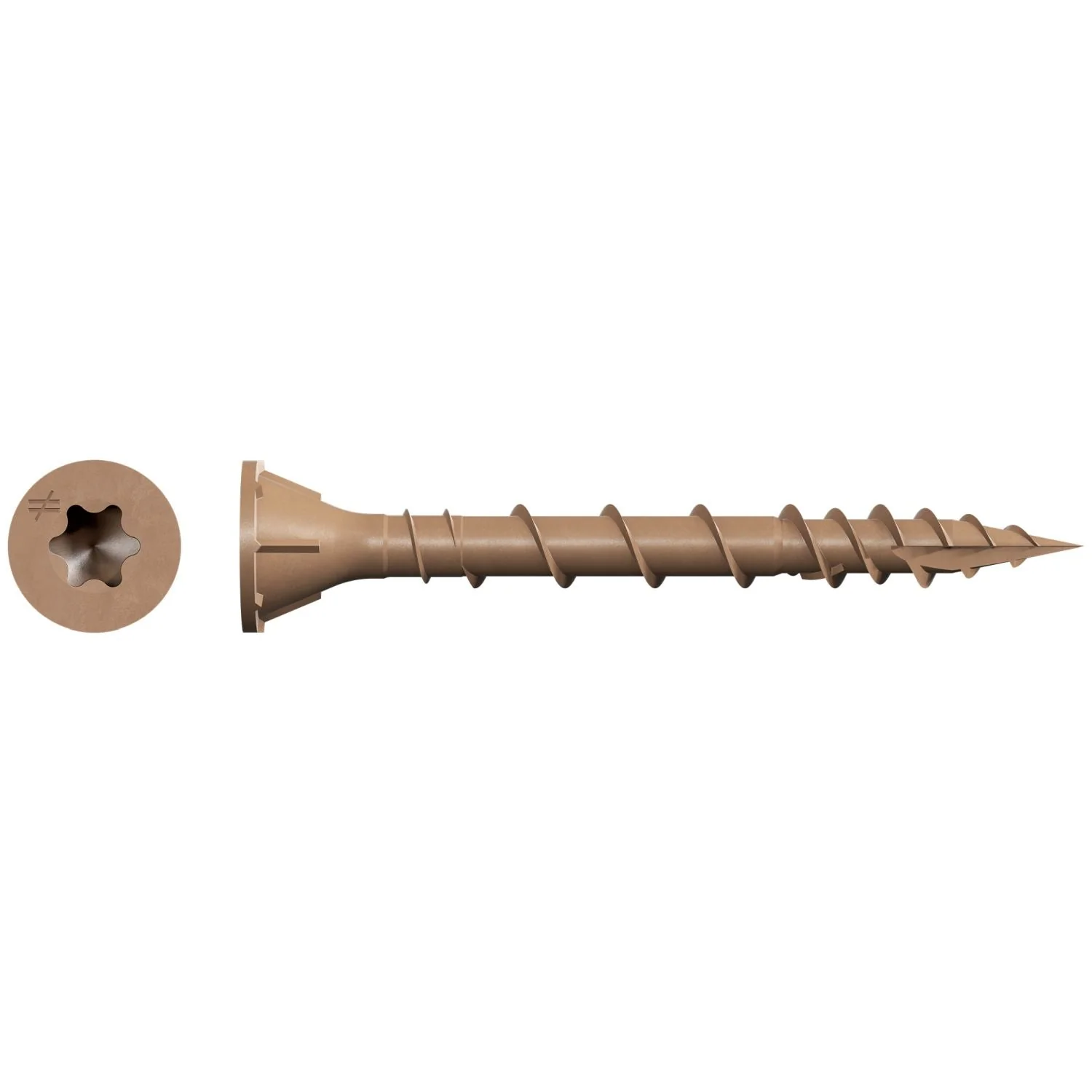 Simpson Strong-Tie Deck-Drive DSV Wood Collated Screw, #8 x 1-5/8-in. T25 6-Lobe, Tan, 2000-Pack (DSVT158S) - Image 3