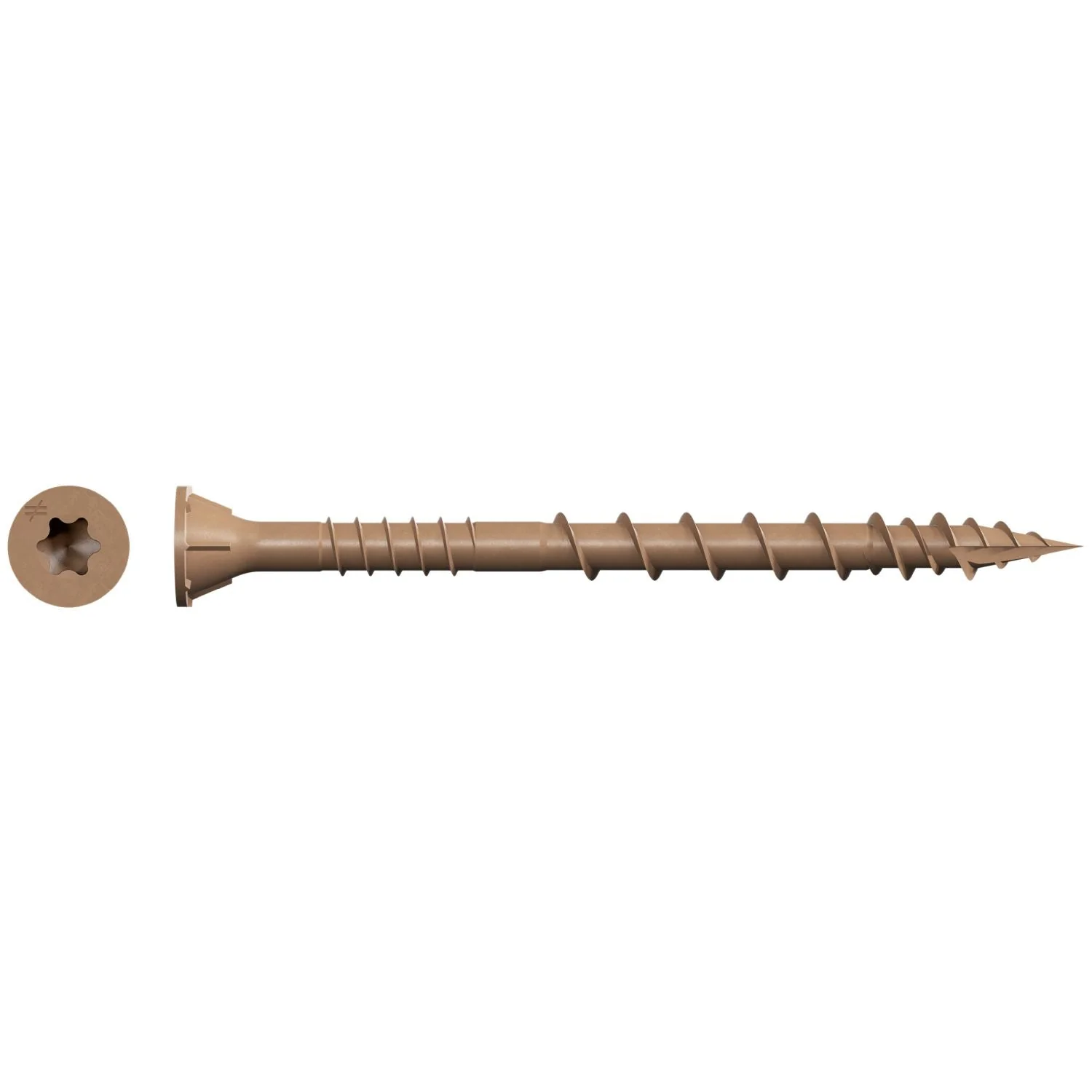 Simpson Strong-Tie Deck-Drive DSV Wood Collated Screw, #10 x 2-1/2-in. T25 6-Lobe, Tan, 1000-Pack (DSVT212S) - Image 3