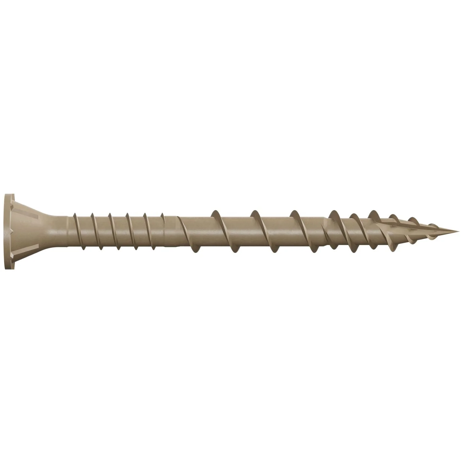 Simpson Strong-Tie Deck-Drive DSV WOOD Screw, #10 x 2-in. T-25, Flat Head, Quik Guard, Tan, 1-lb. (DSVT2R1LB) - Image 1
