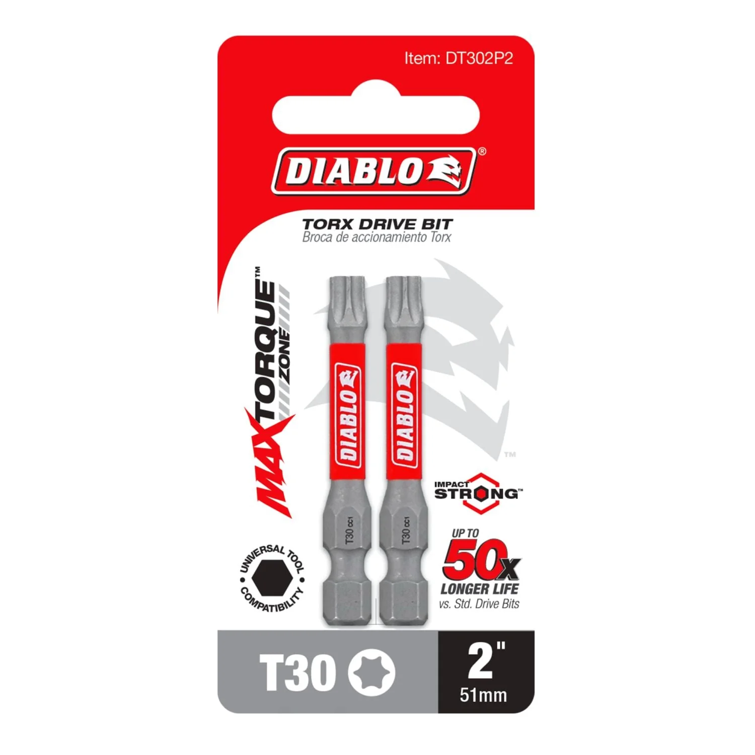 Diablo DT302P2 2 in. T30 Torx Drive Bit (2-Pack) - Image 2