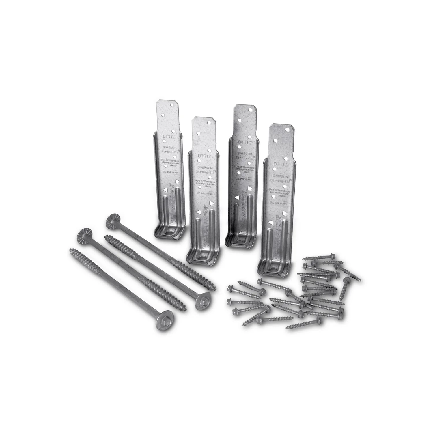 Simpson Strong-Tie DTT1Z-KT DTT1Z ZMAX Galvanized Deck Tension Tie Kit for 2x with Screws, 4-Pack - Image 3