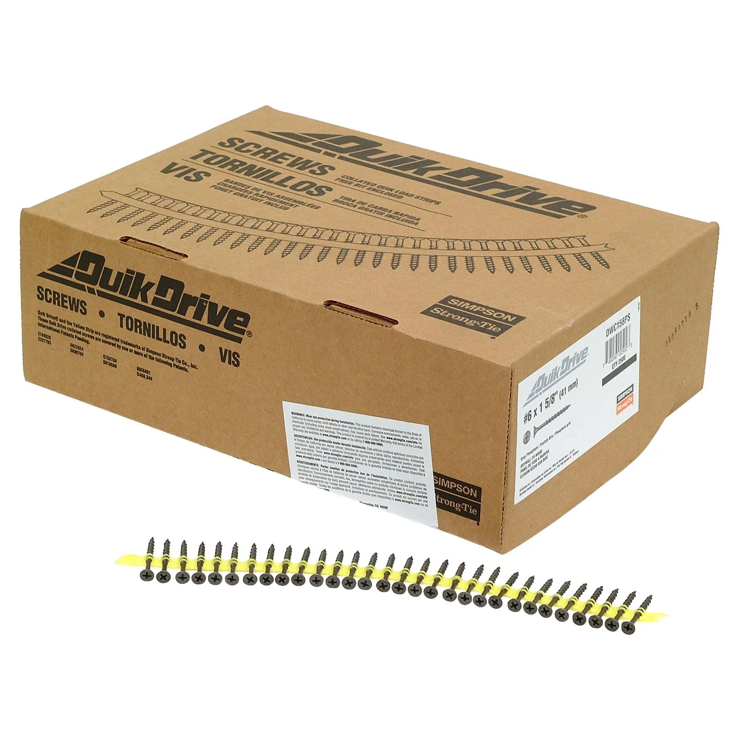 Simpson Strong-Tie DWC158PS DWC Drywall Screw (Collated),  #6 x 1-5/8-in. #2 Phillips Bugle-Head, 2500-Pack - Image 2