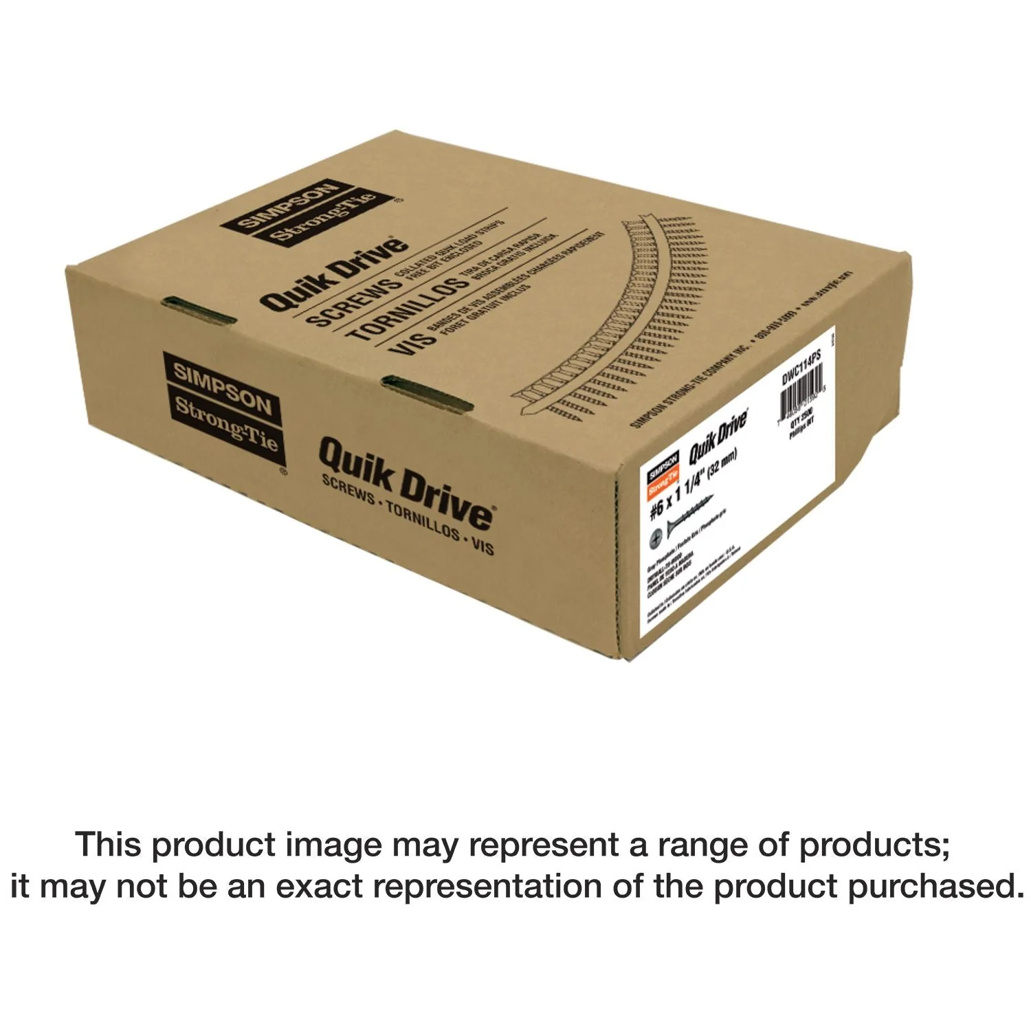 Simpson Strong-Tie DWC1PS DWC Drywall Screw (Collated),  #6 x 1-in. #2 Phillips Bugle-Head, 2500-Pack - Image 1