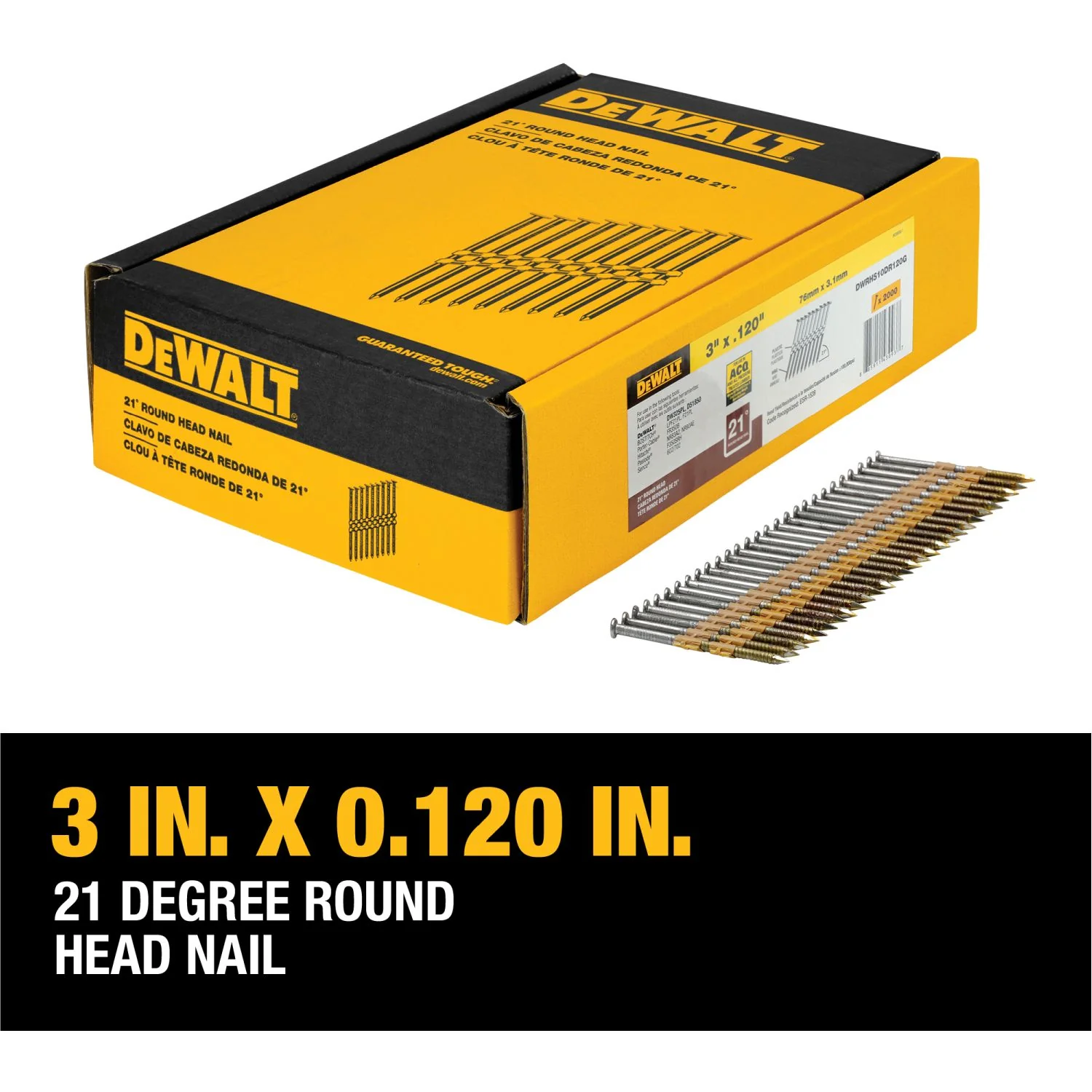 BOSTITCH DWRHS10DR120G 3-in. x .120-in. 21-Degree Plastic Collated Ring Shank Galvanized Framing Nails, 105 Boxes of 2000-Nails - Image 2