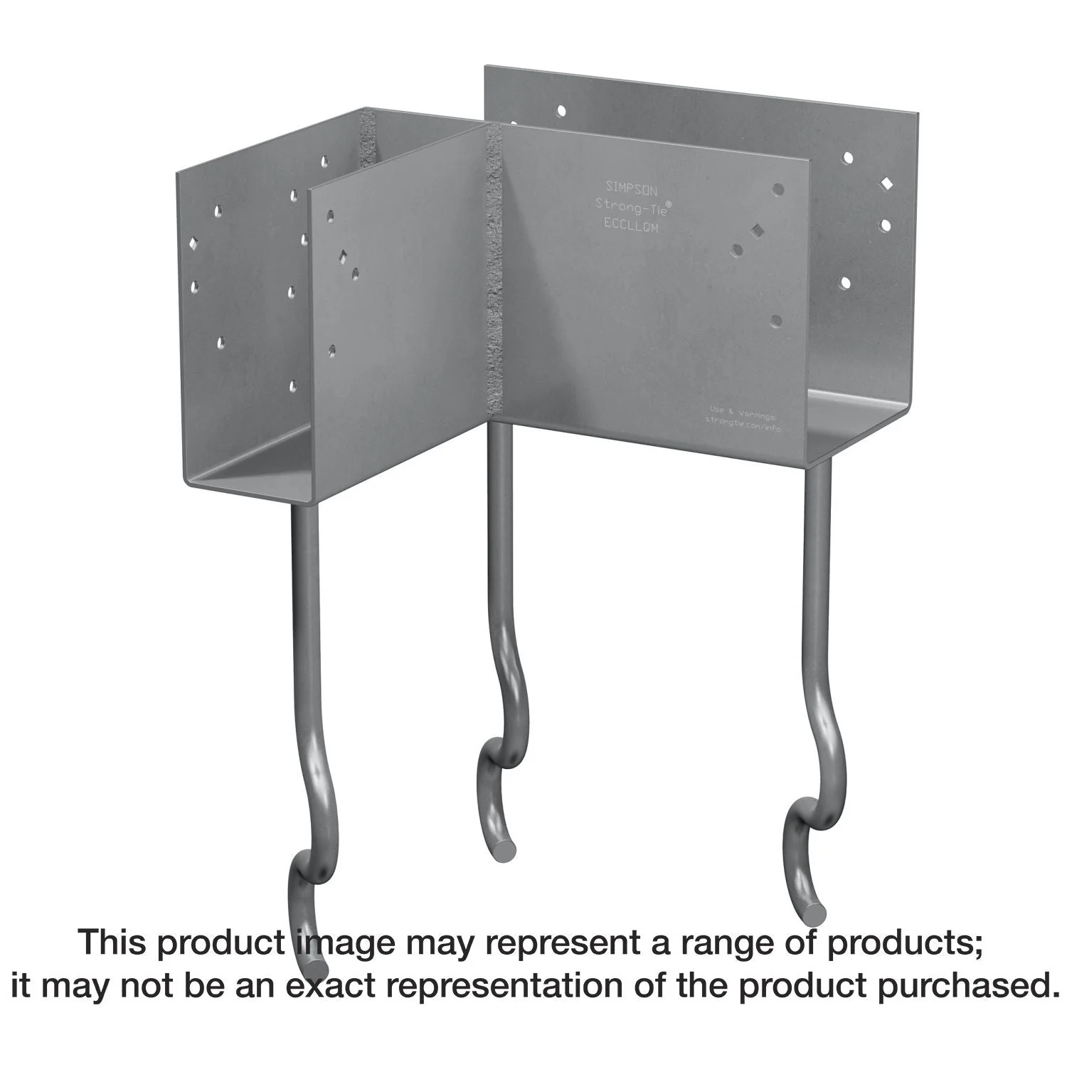Simpson Strong-Tie ECCLQM5.50G-KT ECCLQM 5-1/2-in. L-Shape End Column Cap for Masonry w/ SDS Screws - Image 1