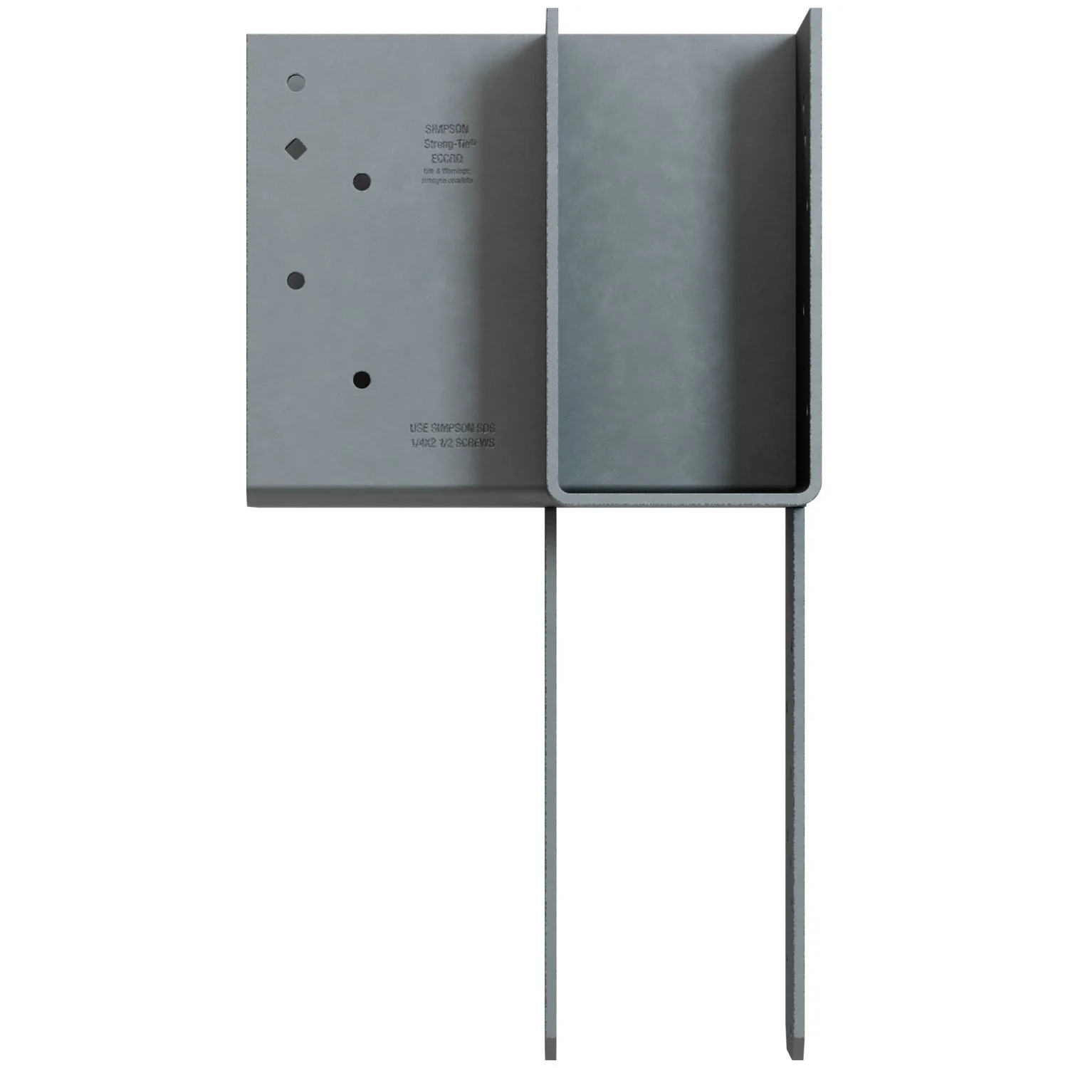 Simpson Strong-Tie ECCLRQ444SDS ECCLRQ L-Shape End Column Cap for 4x Beams, 4x Post w/ SDS Screws, Skewed Right - Image 3