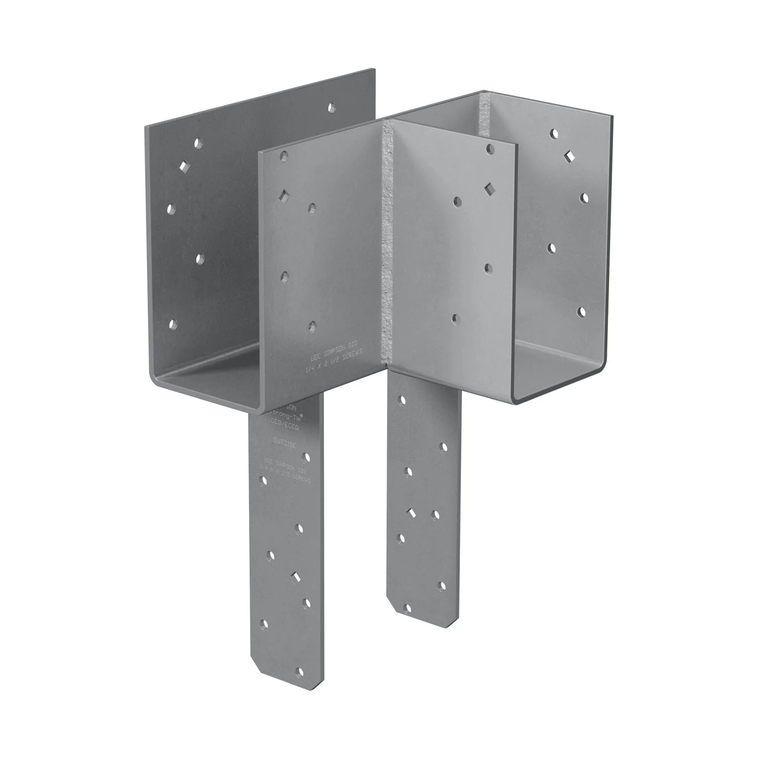 Simpson Strong-Tie L-Shape End Column Cap for 4x Beams, 6x Post w/ SDS Screws, Skewed Right (ECCLRQ464SDS) - Image 1