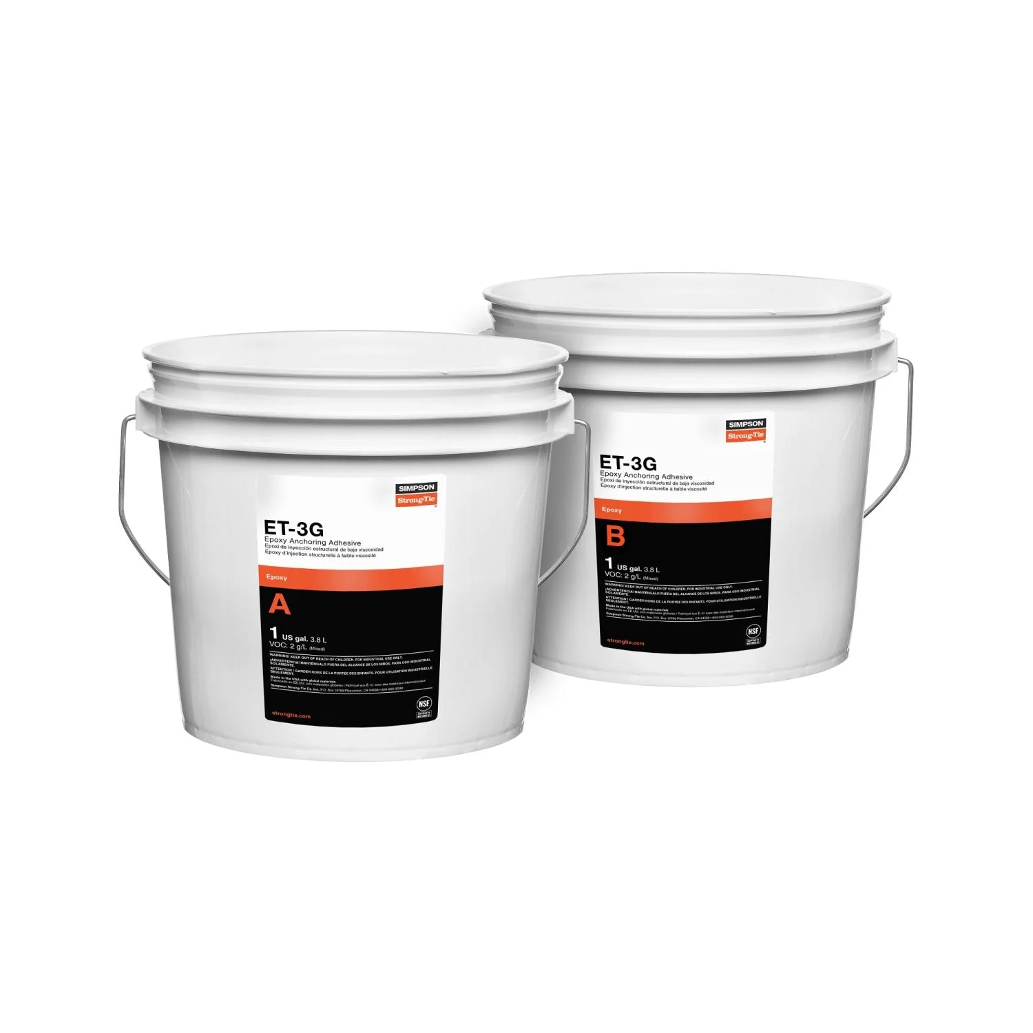 Simpson Strong-Tie ET3G2KT ET-3G 2 gal. Epoxy Adhesive Kit - Image 2
