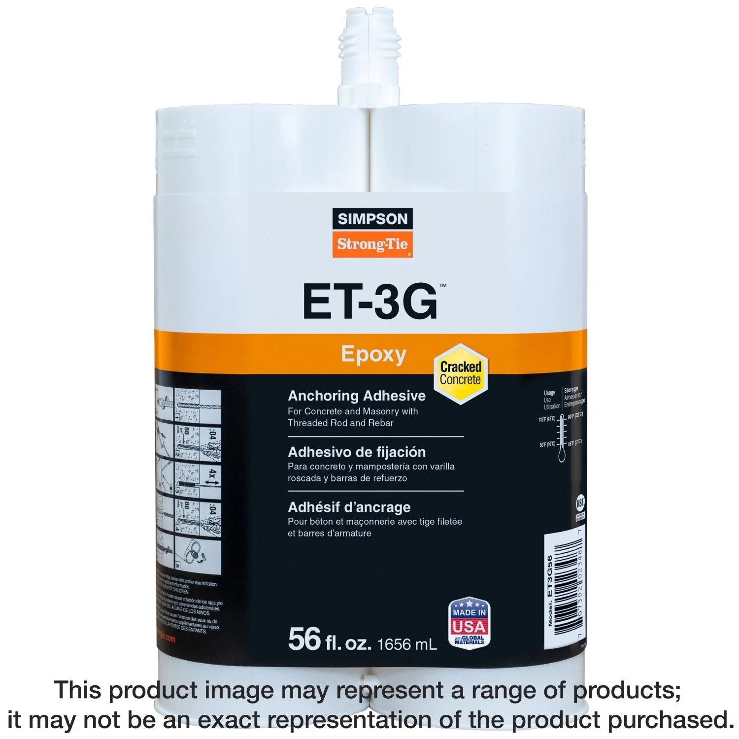 Simpson Strong-Tie ET3G56 ET-3G 56 oz. Epoxy Adhesive Cartridge - Image 3