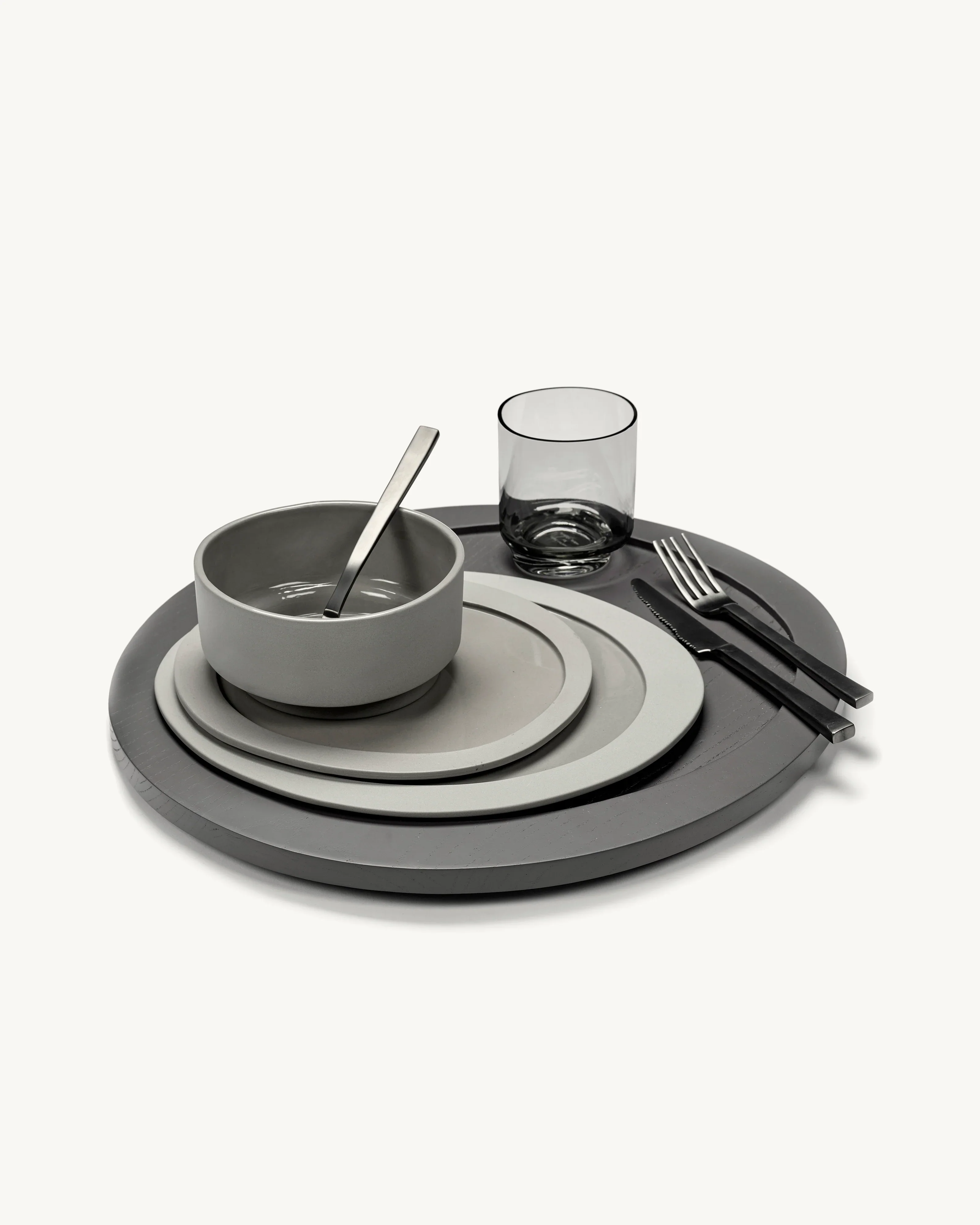VALERIE OBJECTS | INNER CIRCLE SMALL PLATE, LIGHT GREY BY MARTEEN BAAS | $43.00 - Image 3