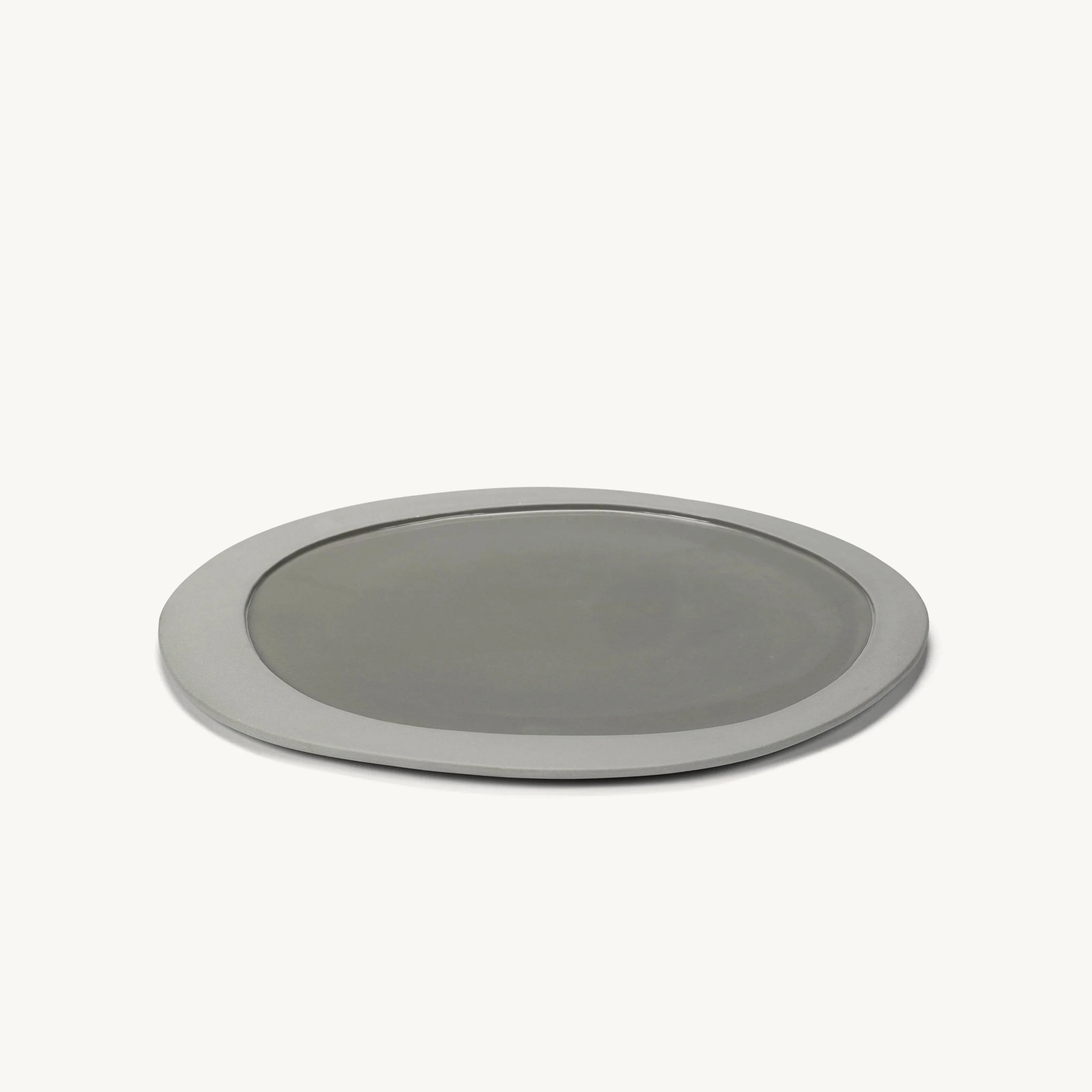 VALERIE OBJECTS | INNER CIRCLE PLATE LARGE, LIGHT GREY BY MARTEEN BAAS | $79.00 - Image 1