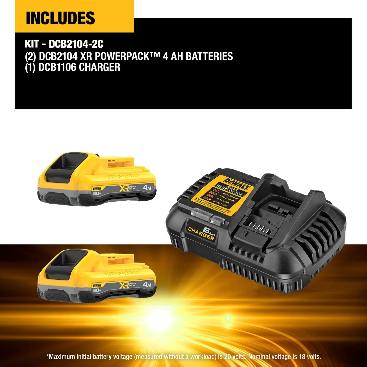 DeWALT DCB2104-2C 20V MAX XR POWERPACK 4.0Ah Battery Kit - Image 2