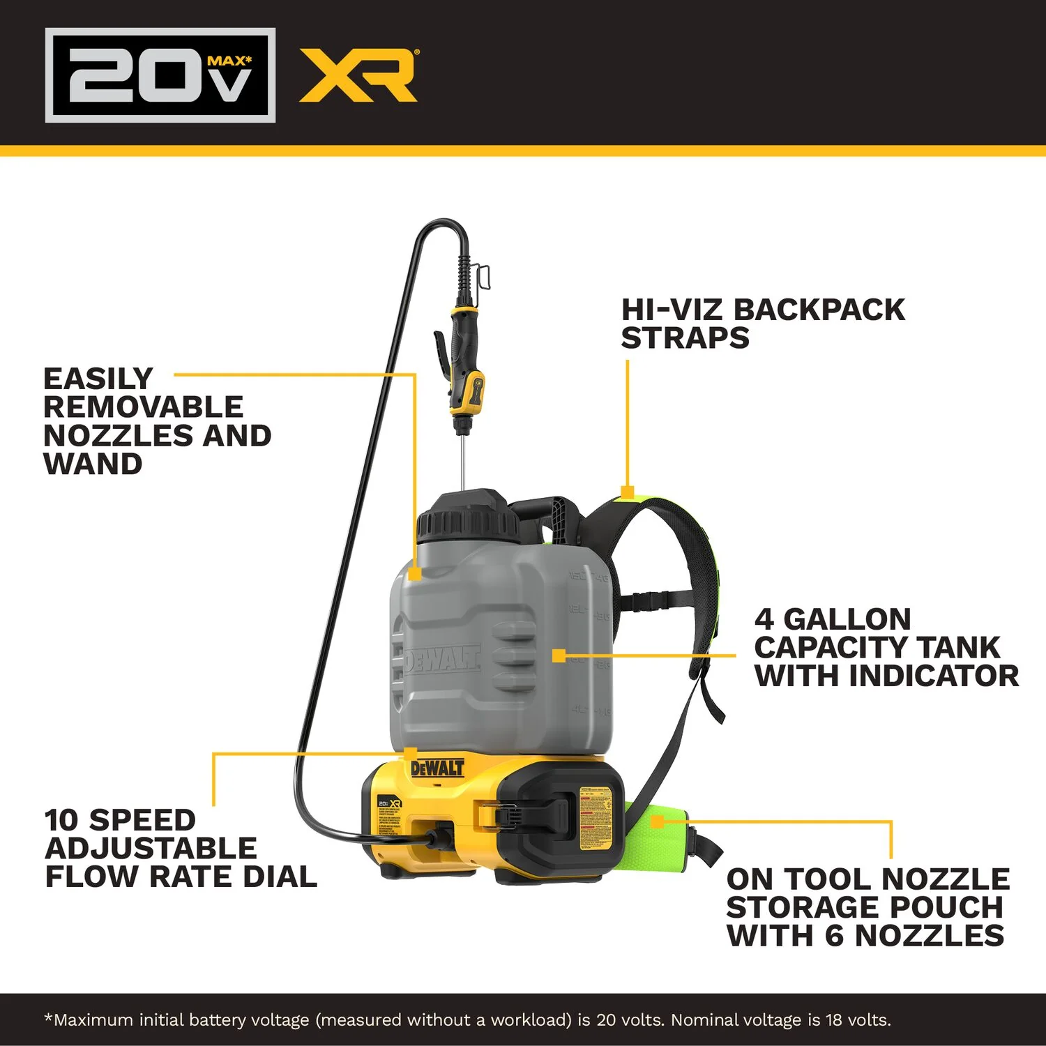 DeWALT DCCS1100B 20V MAX XR Concrete Chemical Sprayer, Tool Only - Image 2