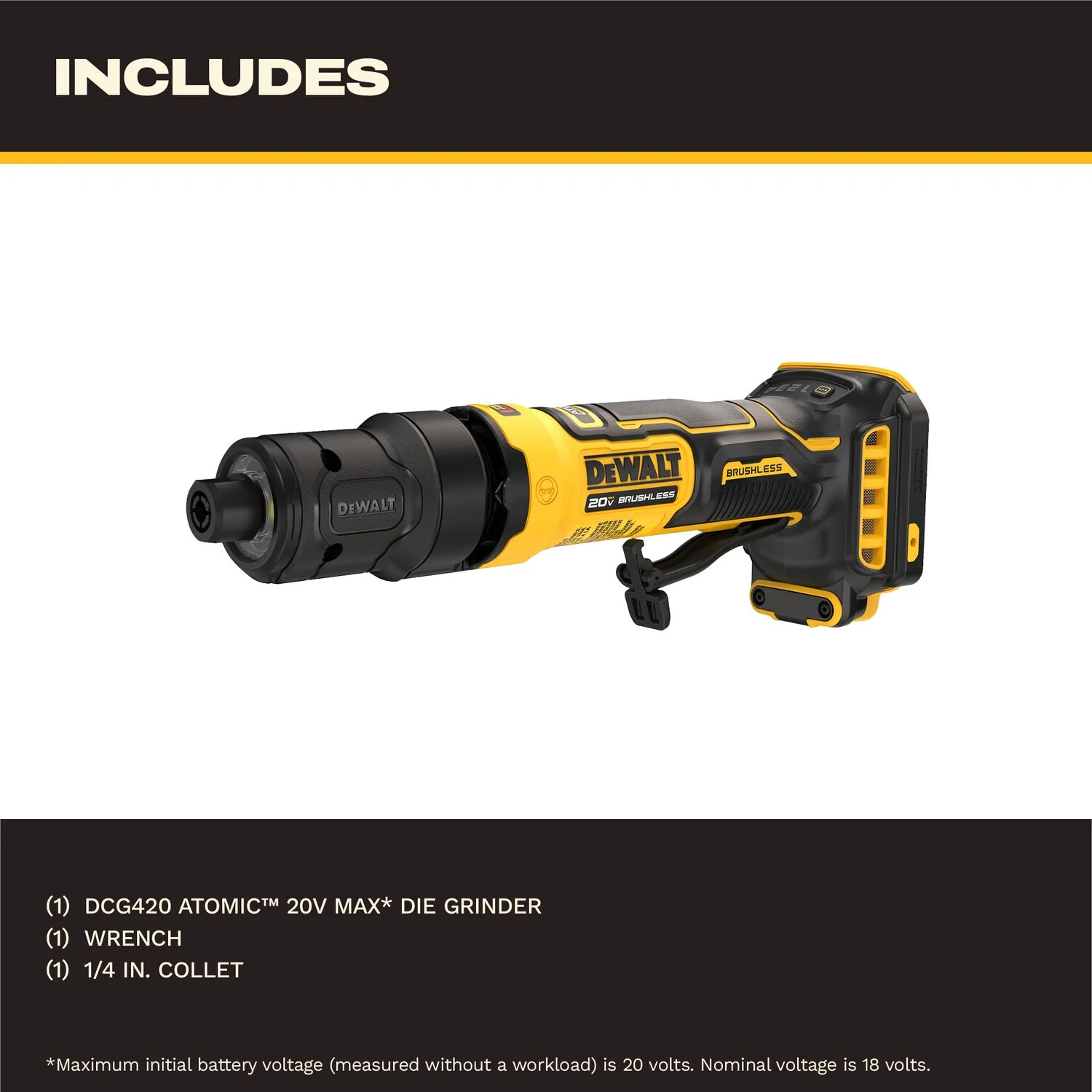 DeWALT DCG420B 20V MAX ATOMIC Die Grinder, Tool Only - Image 2