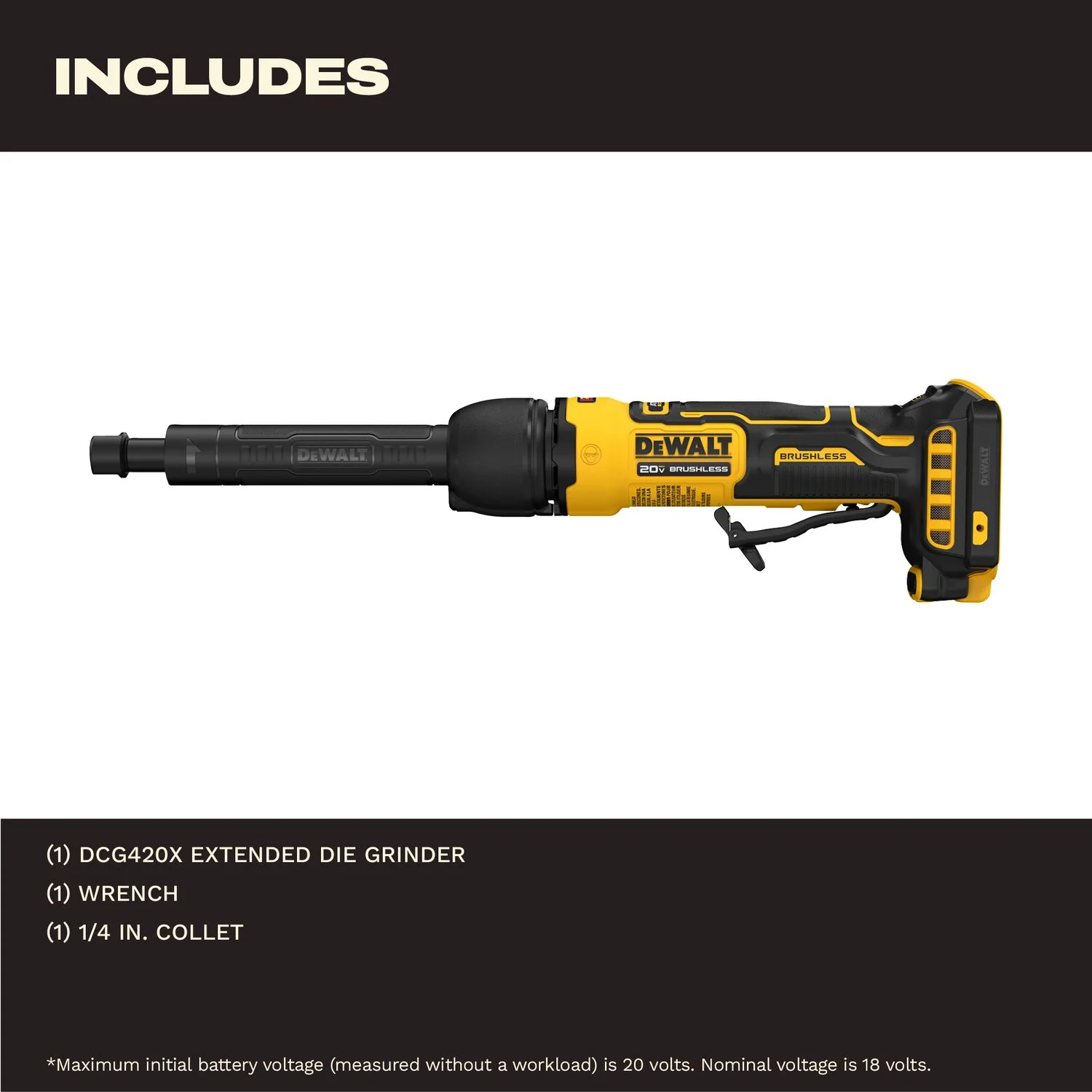 DeWALT DCG420XB ATOMIC 20V MAX Extended Die Grinder, Tool Only - Image 3