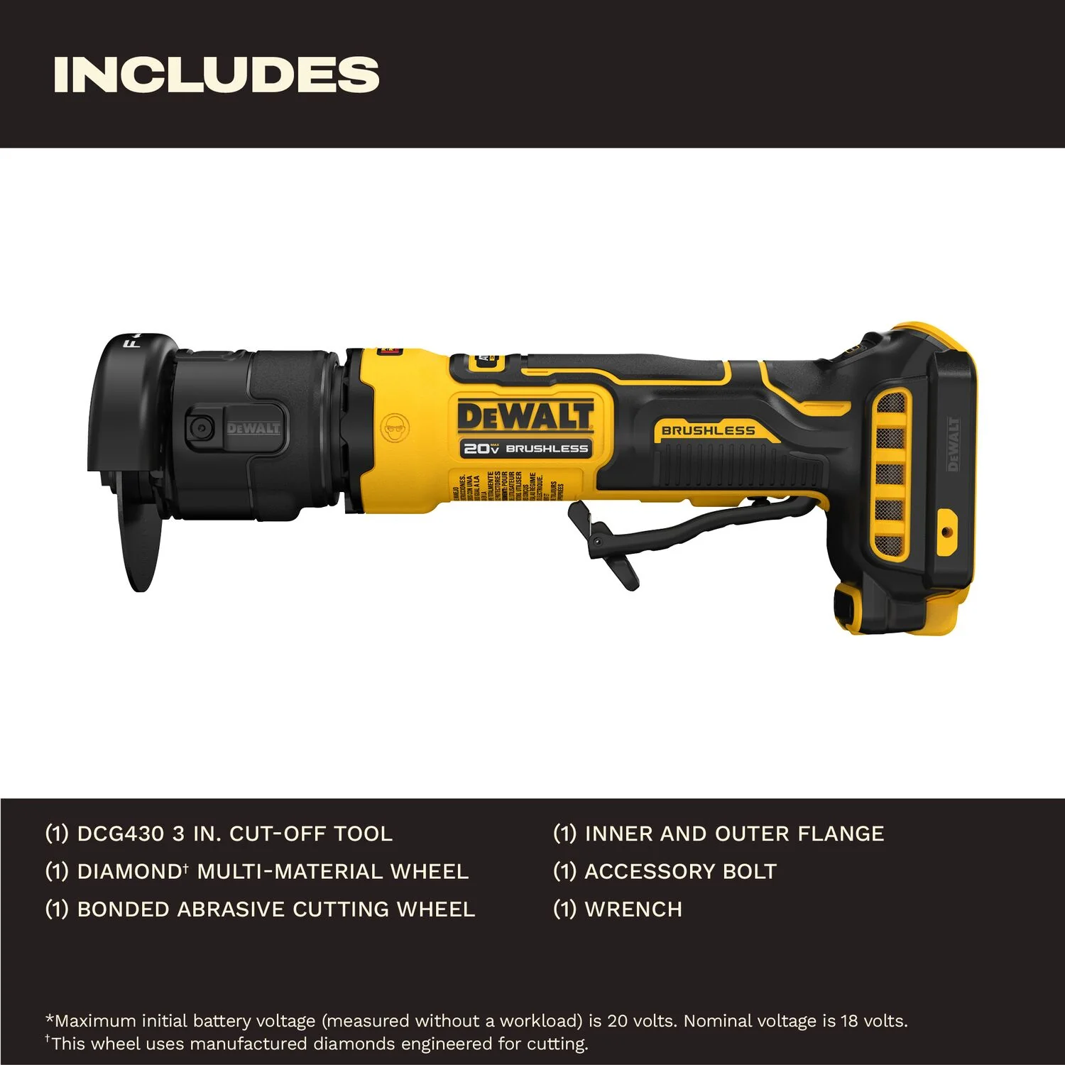 DeWALT DCG430B ATOMIC 20V MAX 3 in. Cut-Off Tool, Tool Only - Image 3
