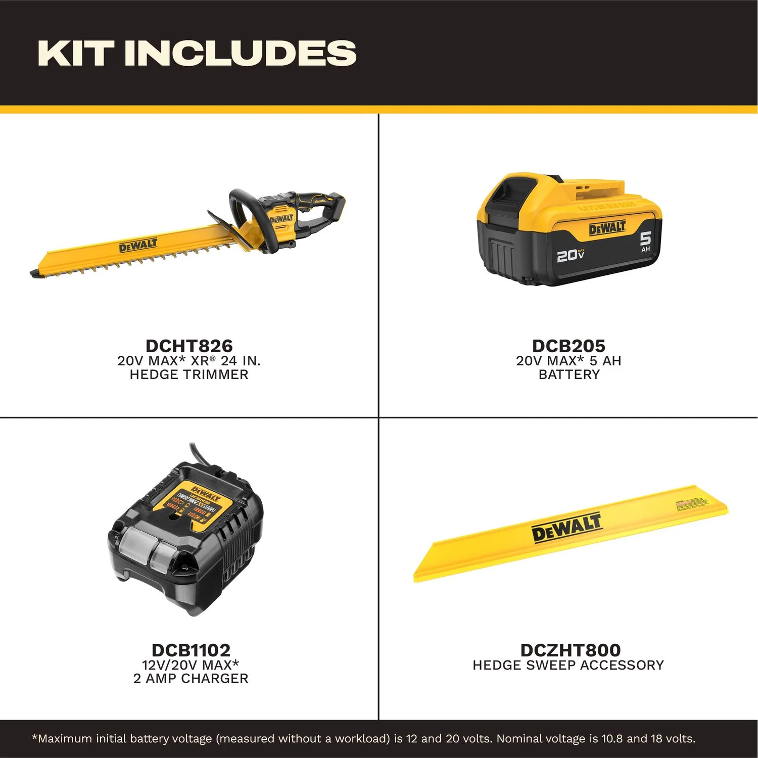 DeWALT DCHT826P1 20V MAX XR24-in. Brushless Cordless Hedge Trimmer 5Ah Kit - Image 3