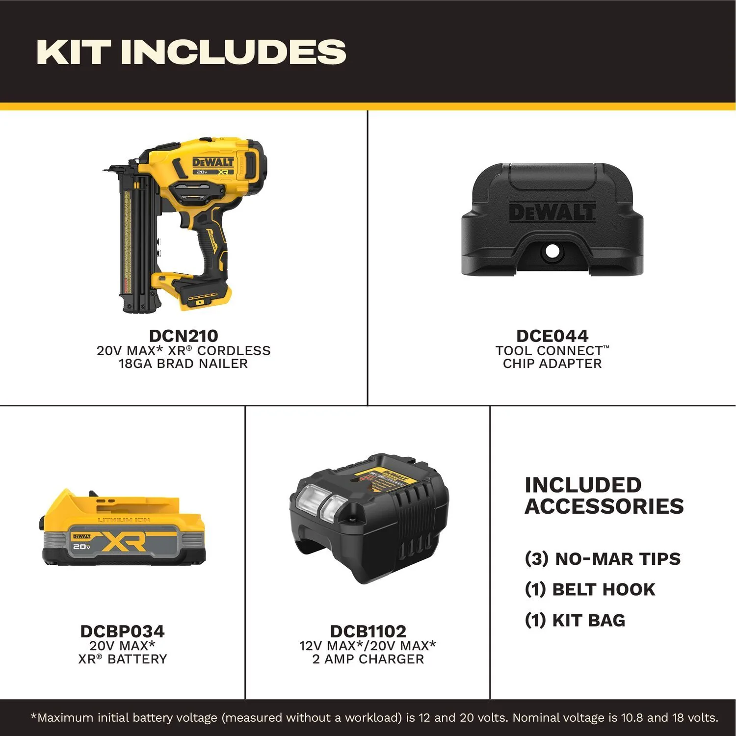 DeWALT DCN210E1 20V MAX XR 18Ga Brad Nailer Powerstack 1.7Ah Kit - Image 3