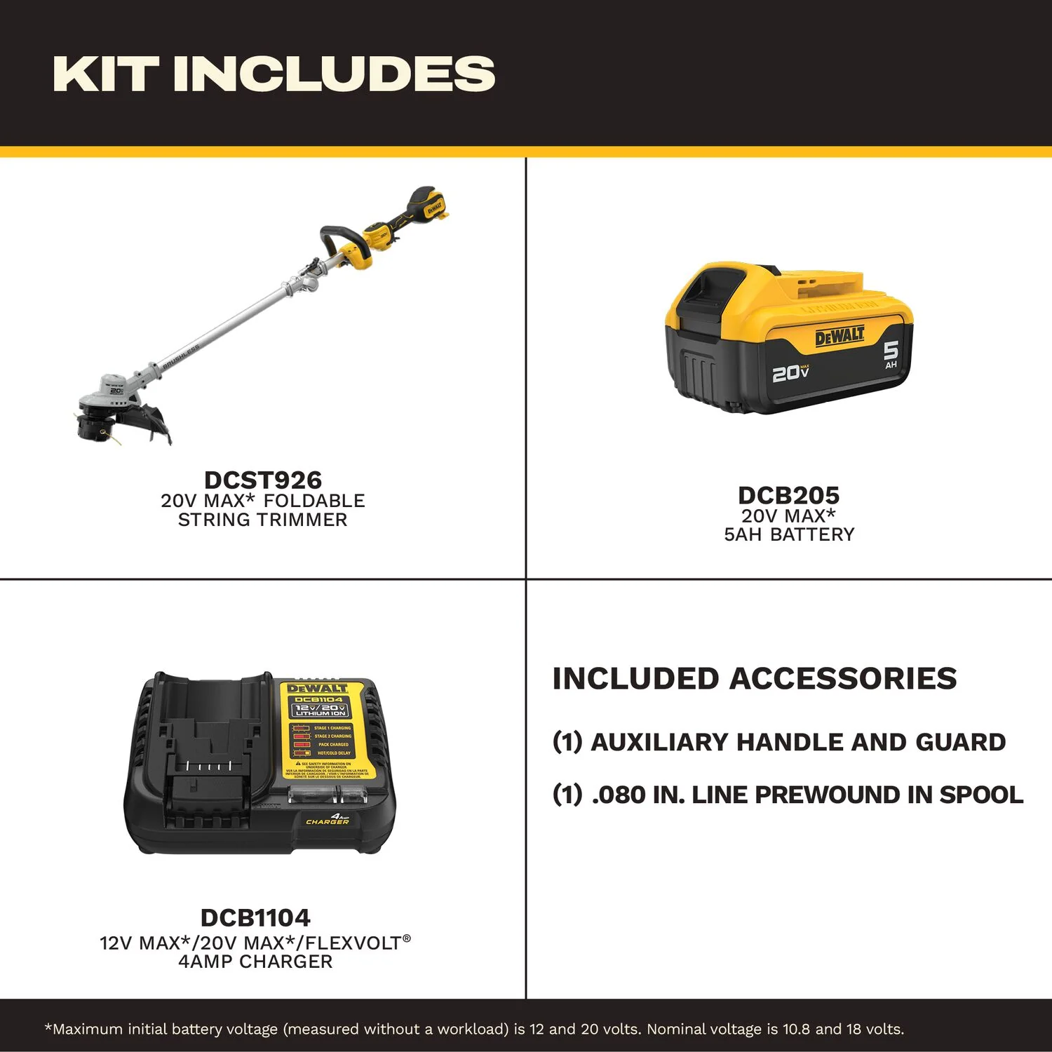 DeWALT DCST926P1 20V MAX Brushless Cordless Foldable String Trimmer 5.0Ah Kit - Image 3