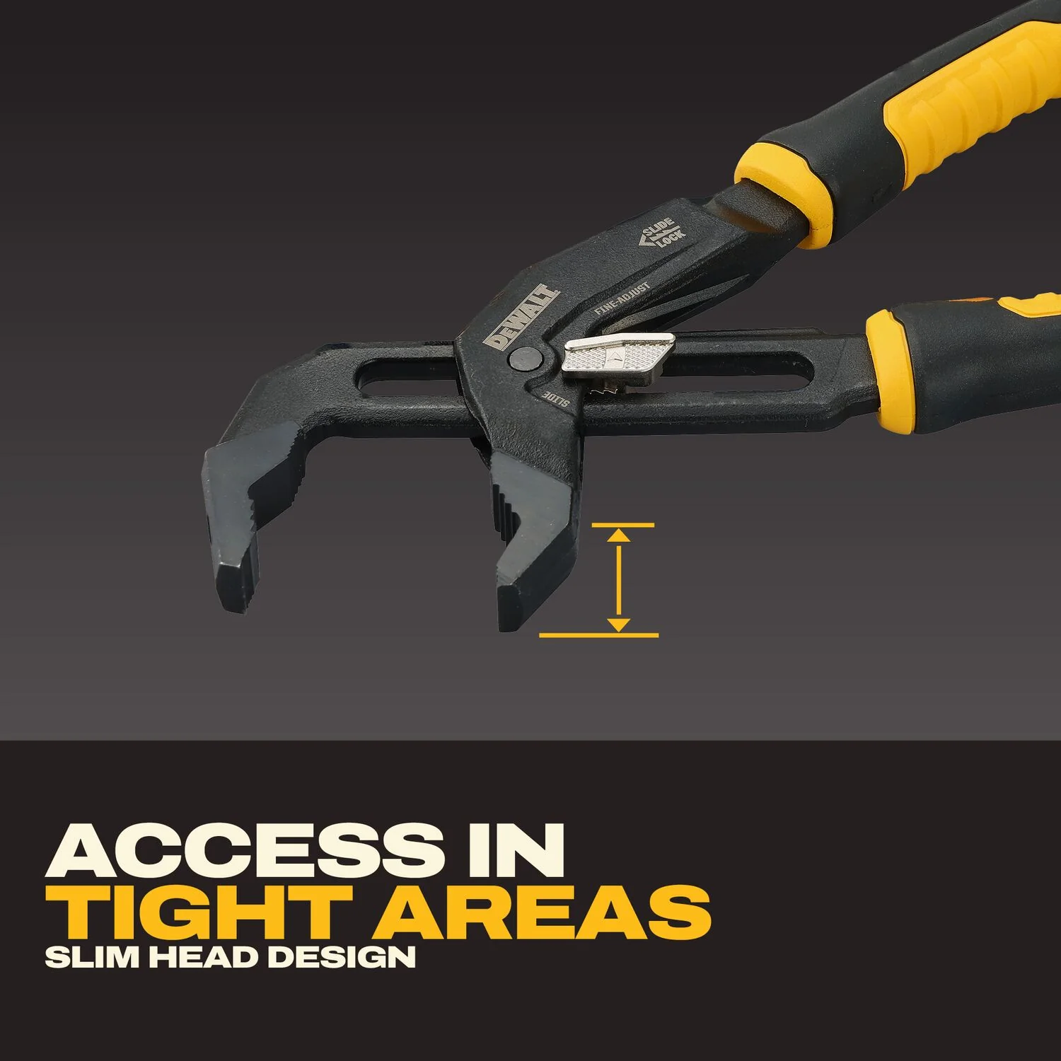 DeWALT DWHT82823 12-in. Slidelock V-Jaw Pliers - Image 3