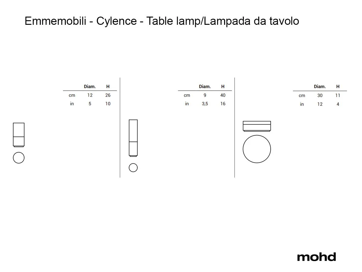 EMMEMOBILI CYLENCE Table Lamps - $4,708-$5,896 - Image 3