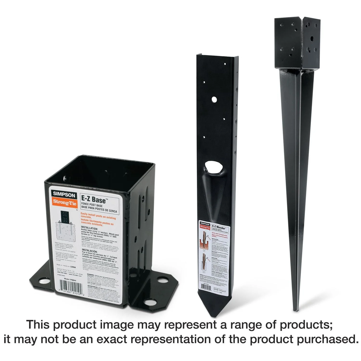 Simpson Strong-Tie FPBS44 E-Z Spike Black Powder-Coated Post-Base Spike for 4x4 - Image 1