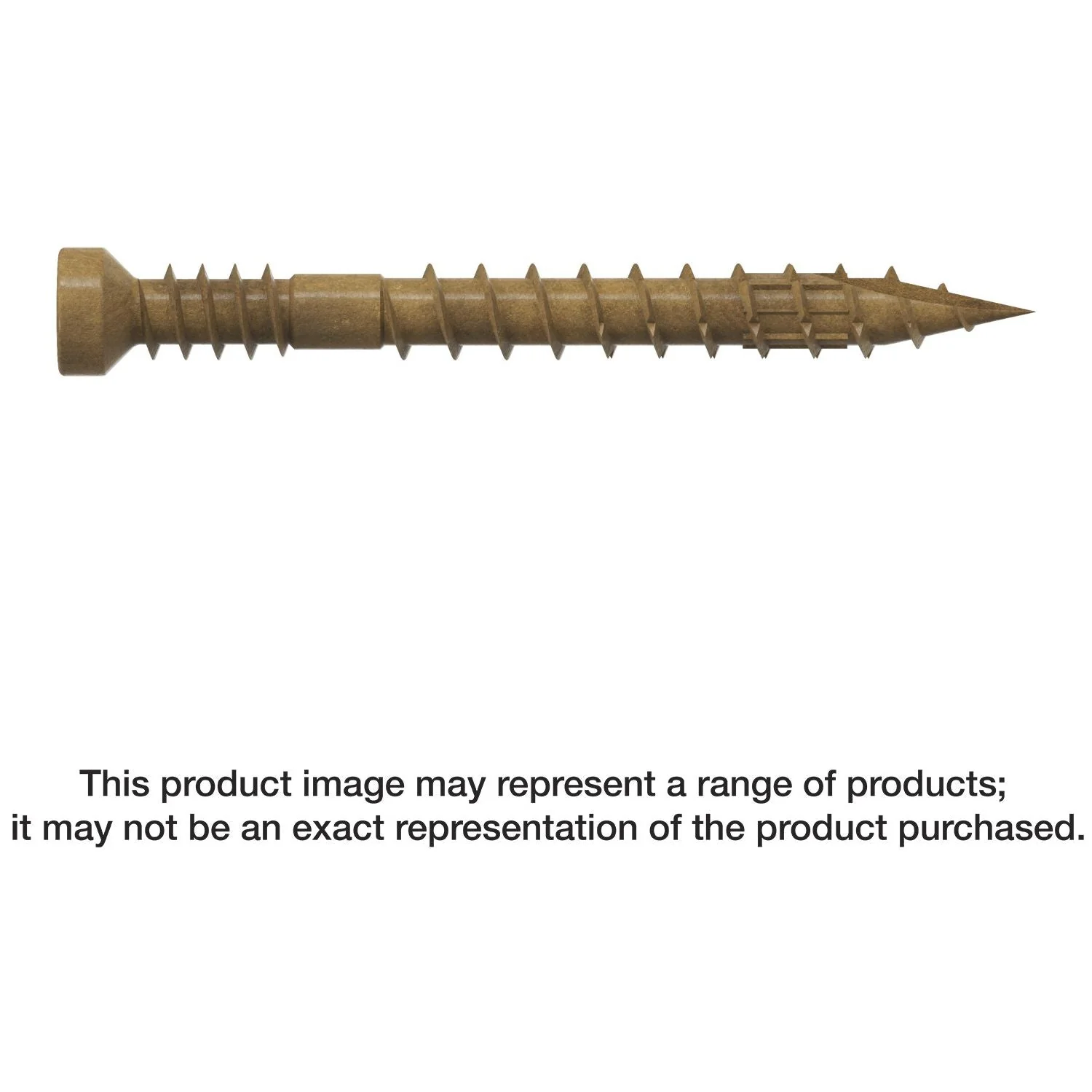 Simpson Strong-Tie FT07112MB Finish Trim Screw,  #7 x 1-1/2-in. T10, Trim-Head, Quik Guard, Tan, 4000-Pack - Image 1