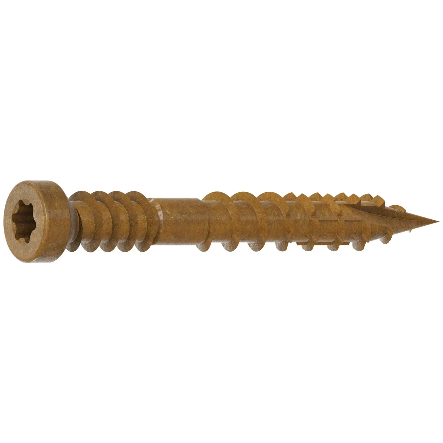 Simpson Strong-Tie FT07114R100 Finish Trim Screw,  #7 x 1-1/4-in. T10, Trim-Head, Quik Guard, Tan, 100-Pack - Image 3