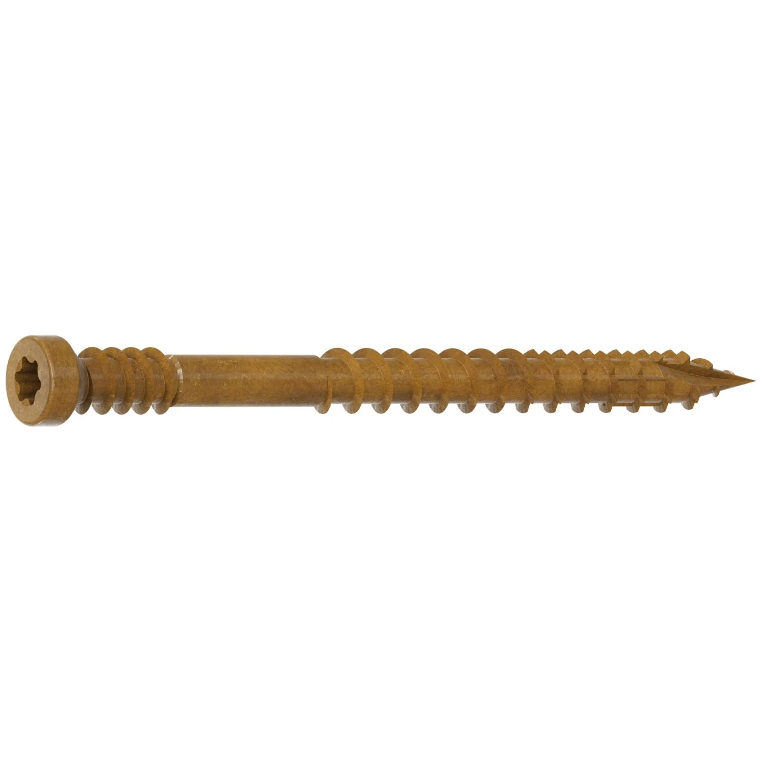 Simpson Strong-Tie FT07200MB Finish Trim Screw,  #7 x 2-in. T10, Trim-Head, Quik Guard, Tan, 4000-Pack - Image 3